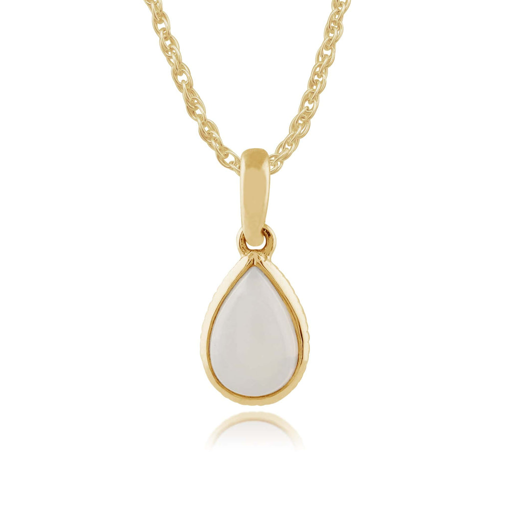 Classic Pear Opal Pendant 9ct Yellow Gold
