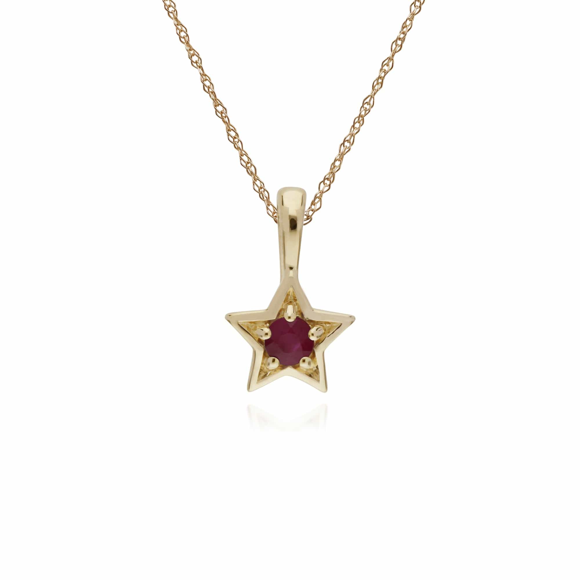 Contemporary Ruby Star Earrings & Necklace Set Image 3