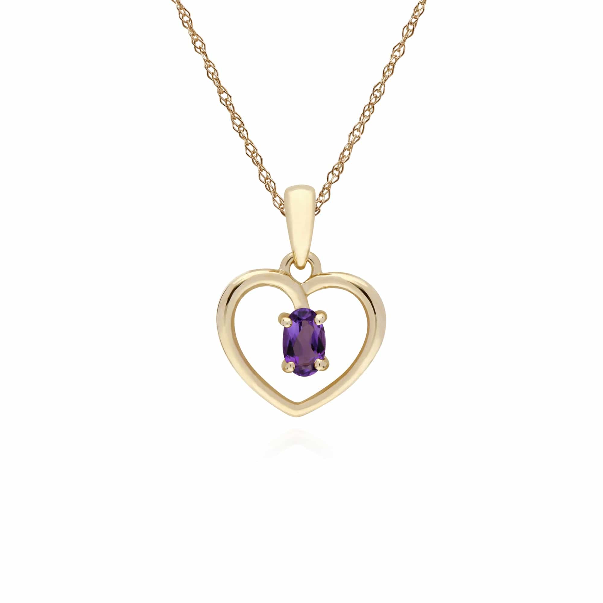 Classic Amethyst Heart Pendant Necklace Image 1