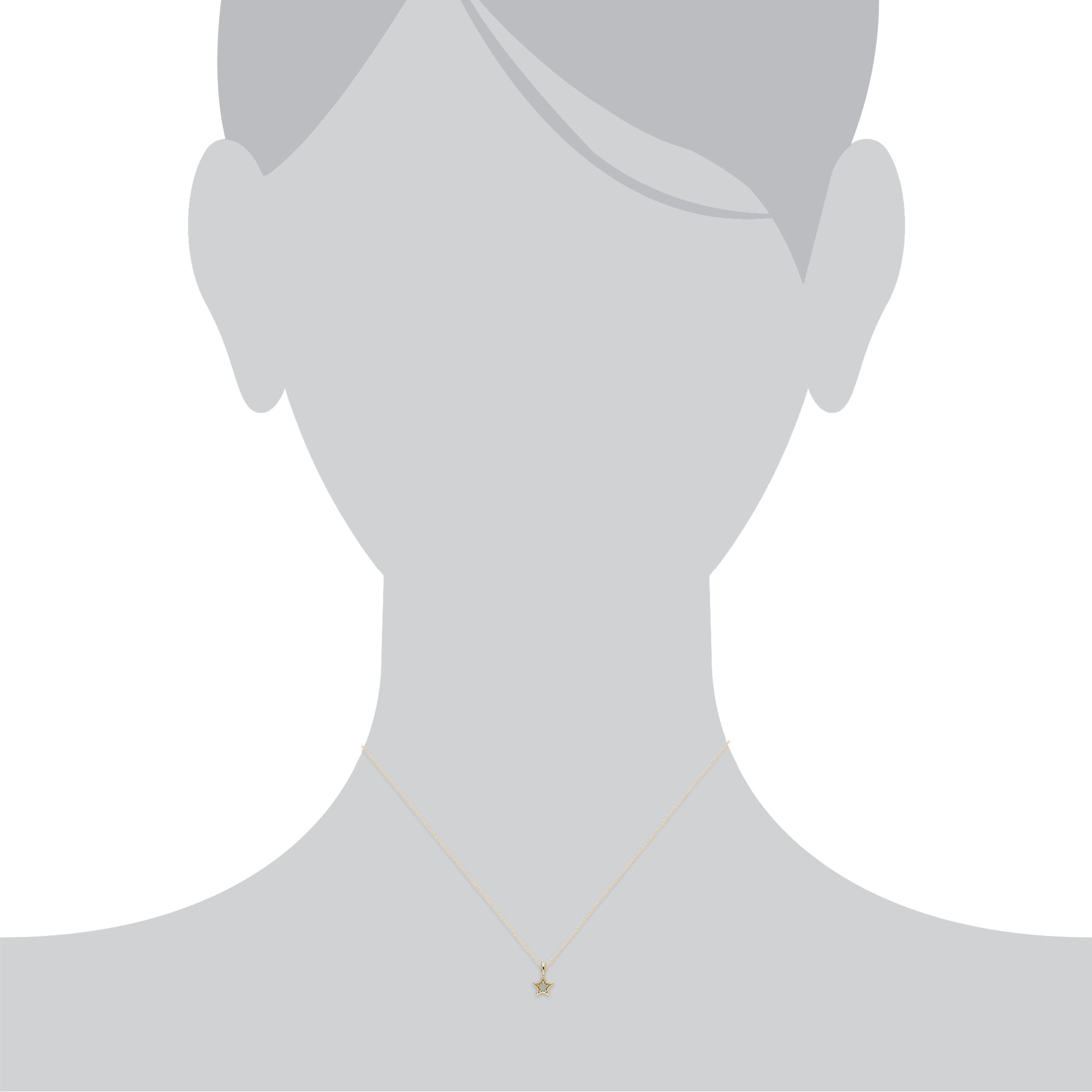 Gemondo 9ct Yellow Gold Opal Single Stone Star 45cm Necklace - Gemondo