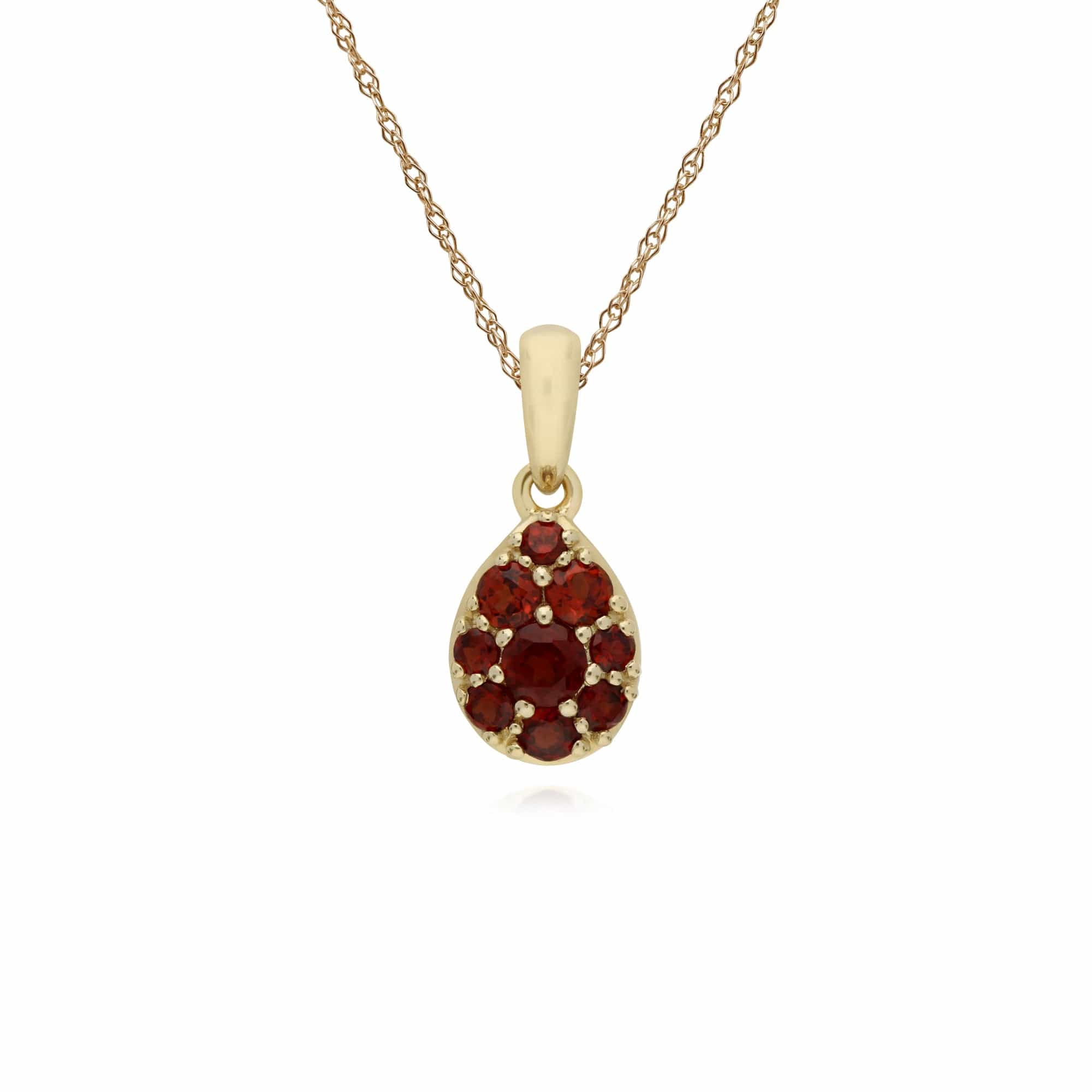 Classic Garnet Cluster Drop Earrings & Pendant Set Image 3