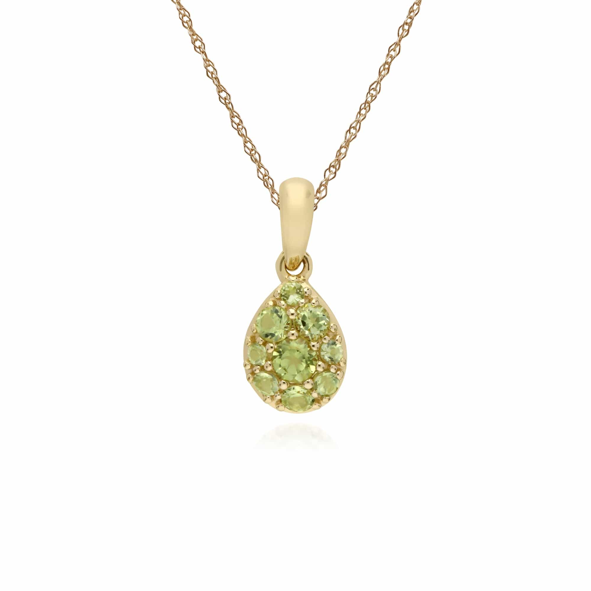 Classic Peridot Cluster Drop Earrings & Pendant Set Image 3