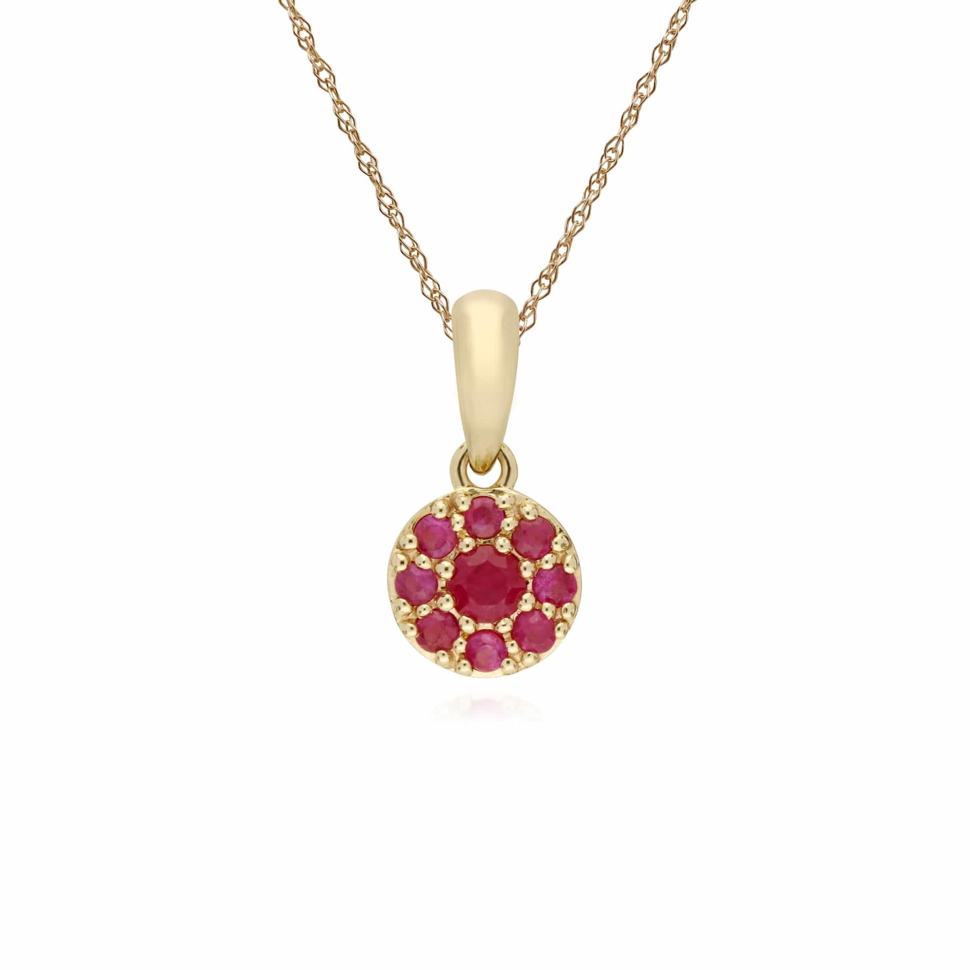 Classic Ruby Cluster Drop Earrings & Pendant Set Image 3