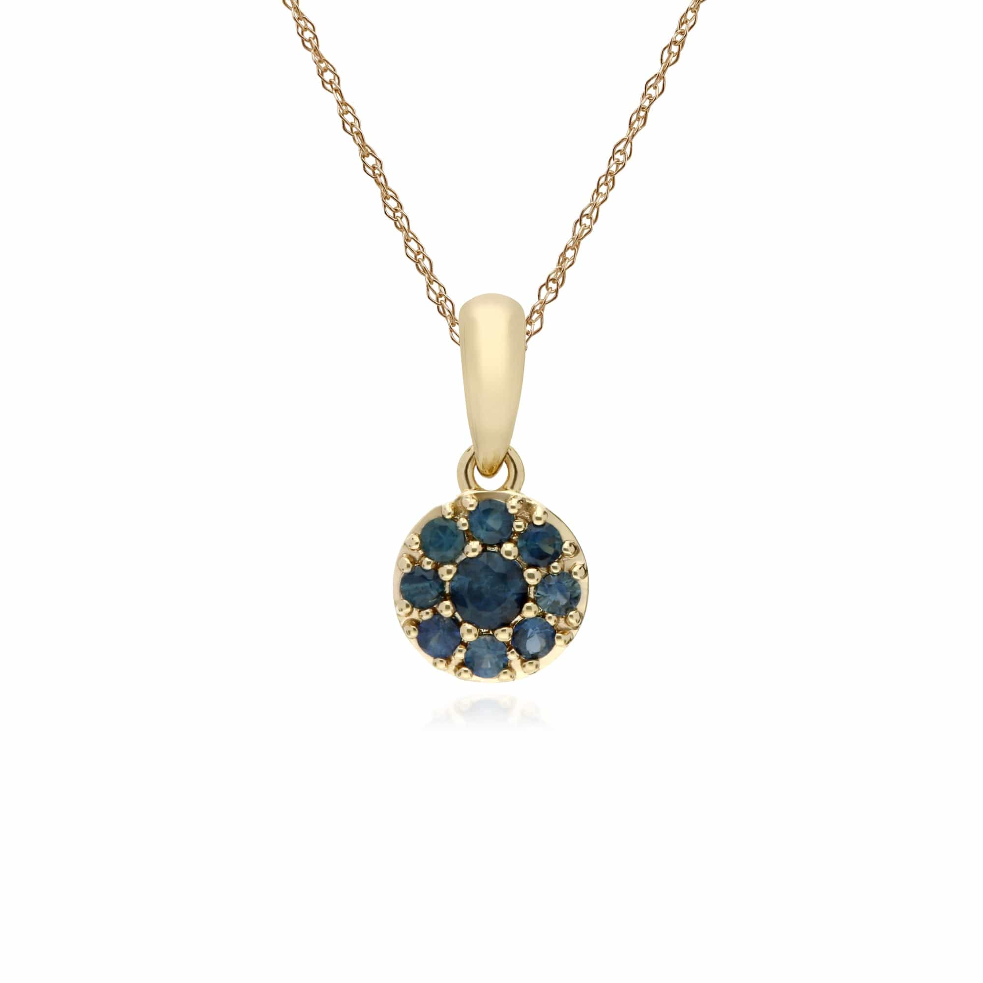 Classic Sapphire Cluster Drop Earrings & Pendant Set Image 3
