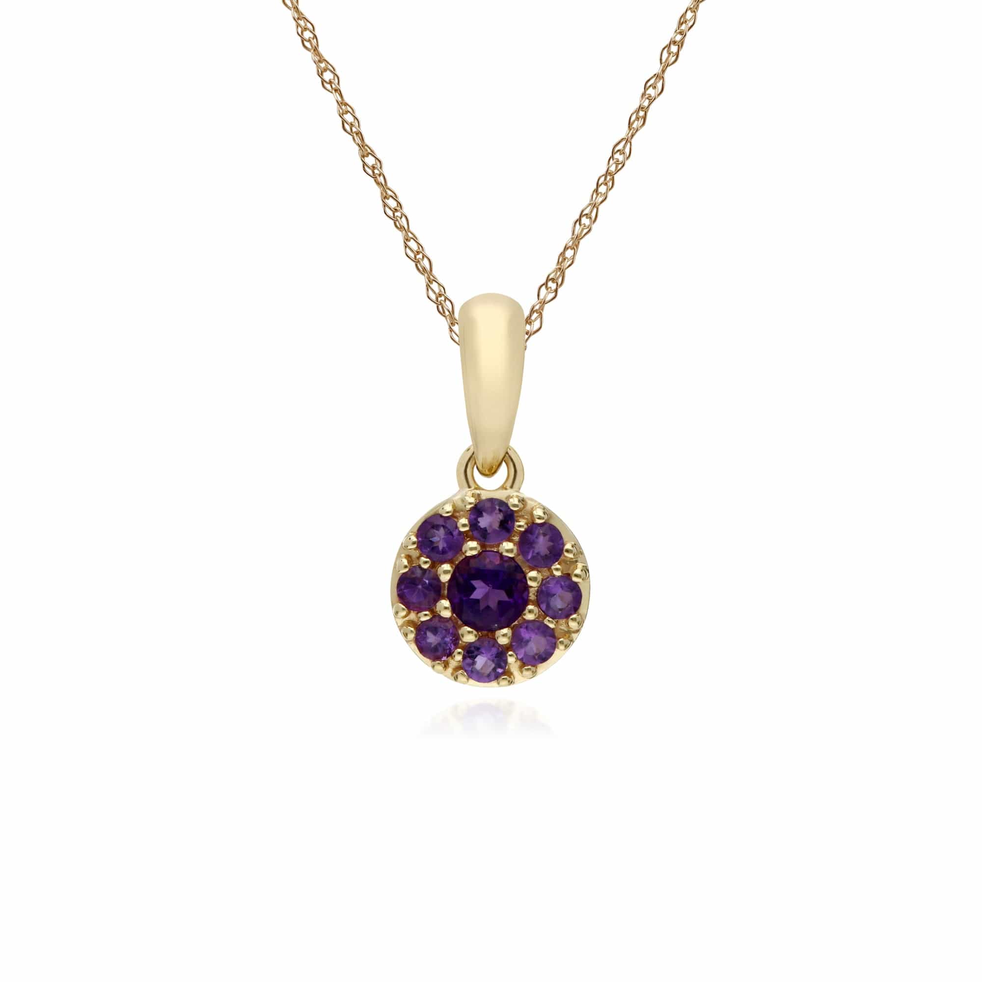 Classic Amethyst Cluster Drop Earrings & Pendant Set Image 3