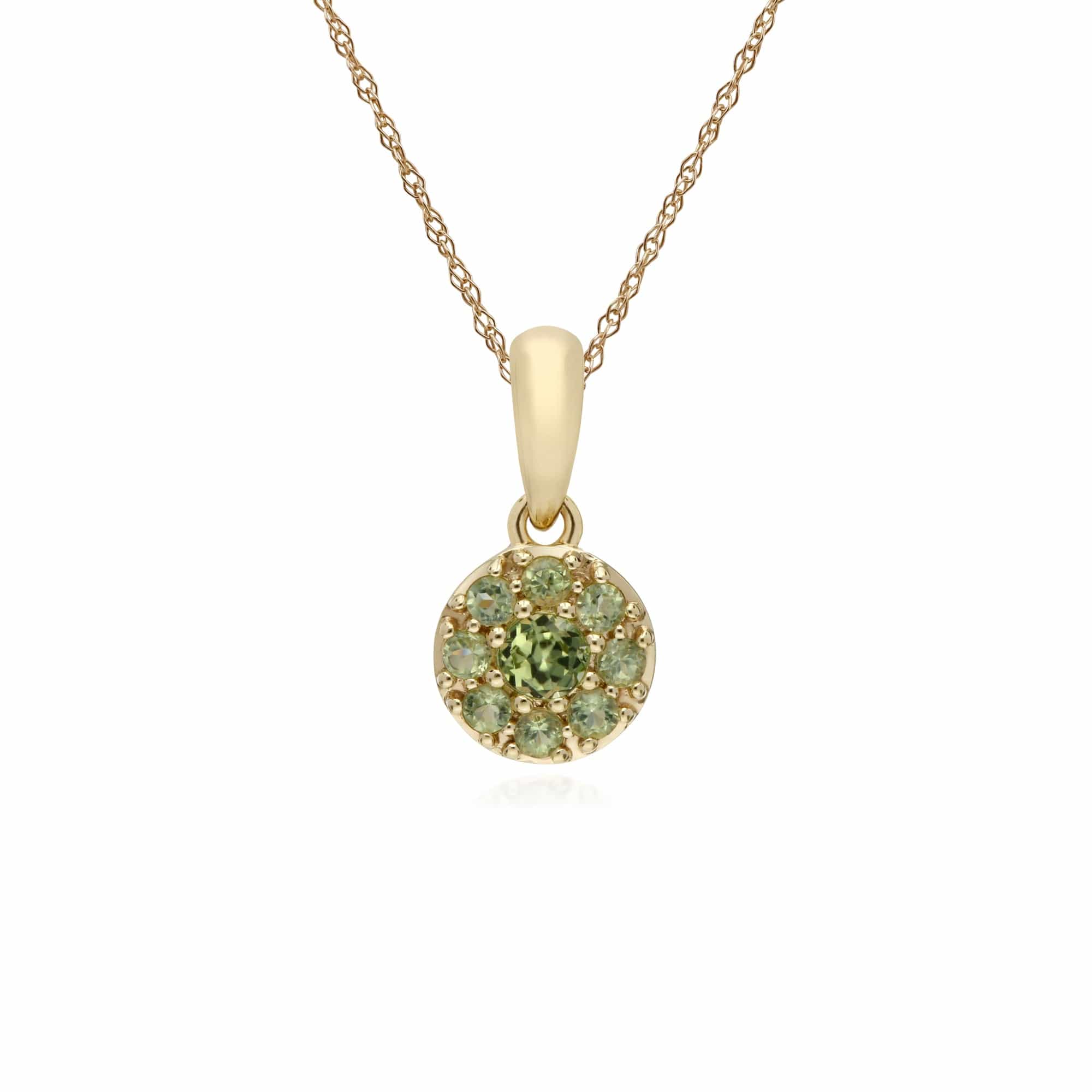 Classic Peridot Cluster Drop Earrings & Pendant Set Image 3