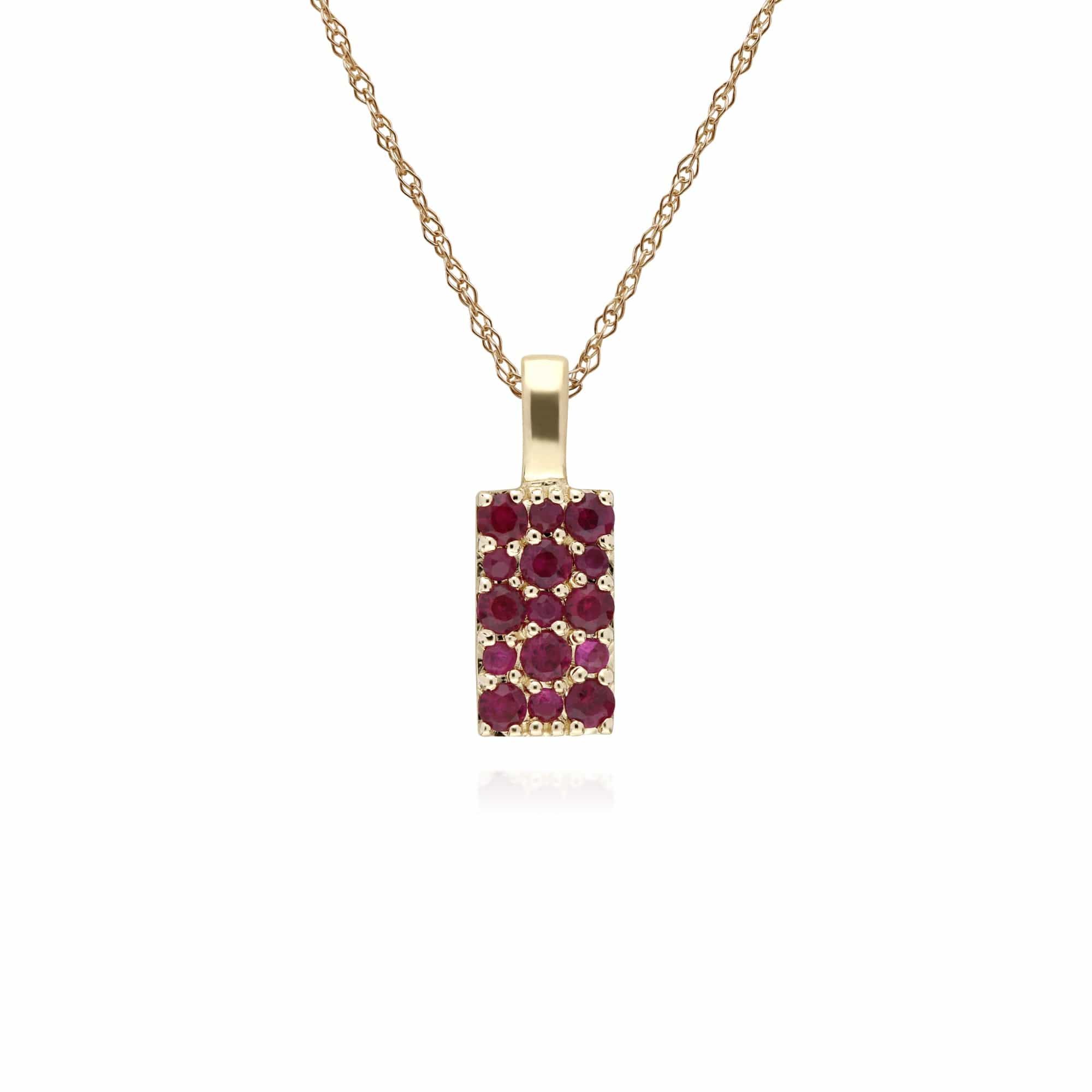 Classic Ruby Cluster Panel Ring & Pendant Set Image 2