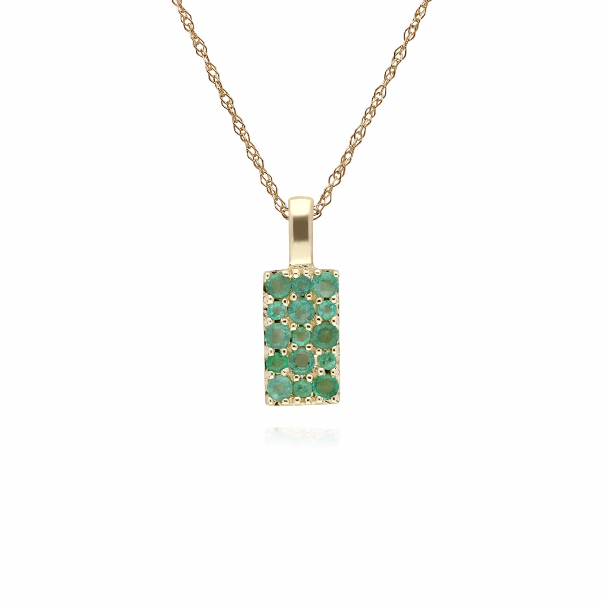 Classic Emerald Cluster Panel Ring & Pendant Set Image 2