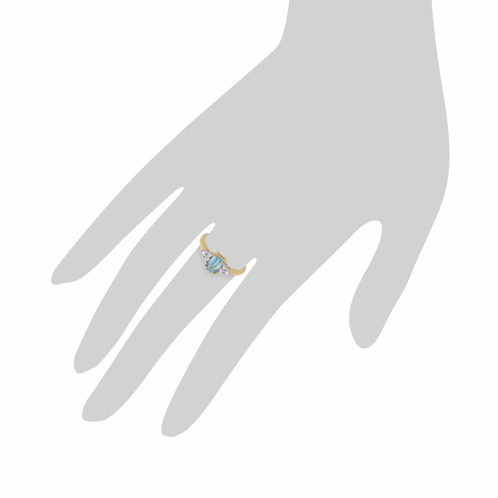 Gemondo 9ct Yellow Gold 0.68ct Blue Topaz & Diamond Ring Image 3
