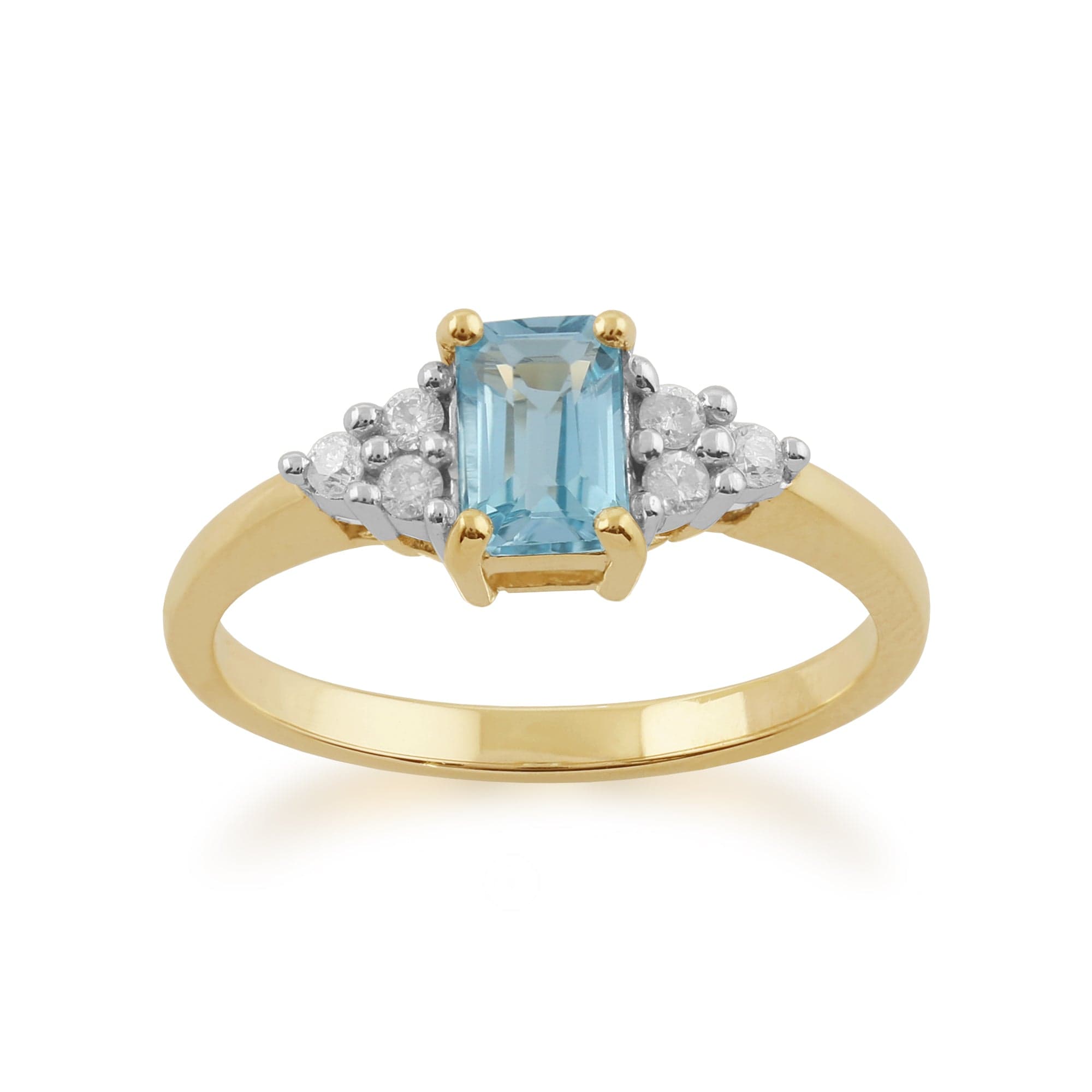 Gemondo 9ct Yellow Gold 0.68ct Blue Topaz & Diamond Ring Image 1