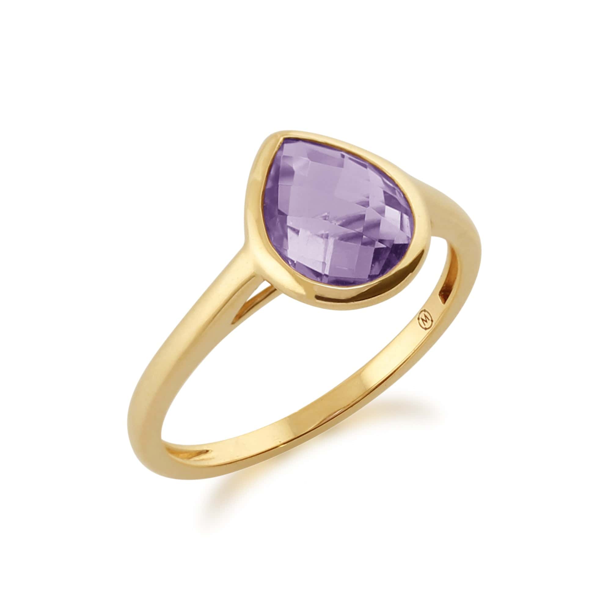 Gemondo 9ct Yellow Gold 1.66ct Pear Purple Amethyst Luminosity Ring Image 2