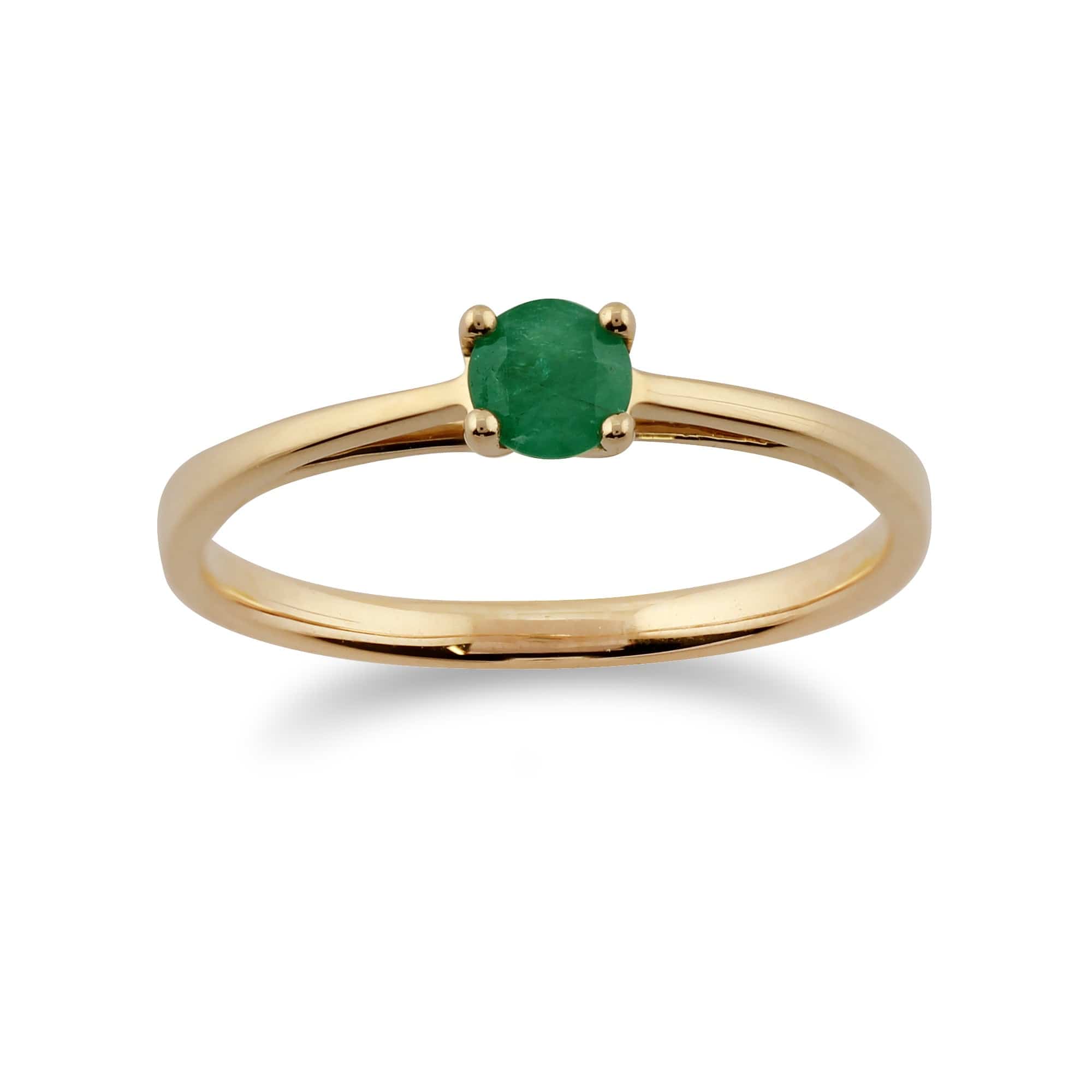 Ring Solitaire Emerald Yellow Gold