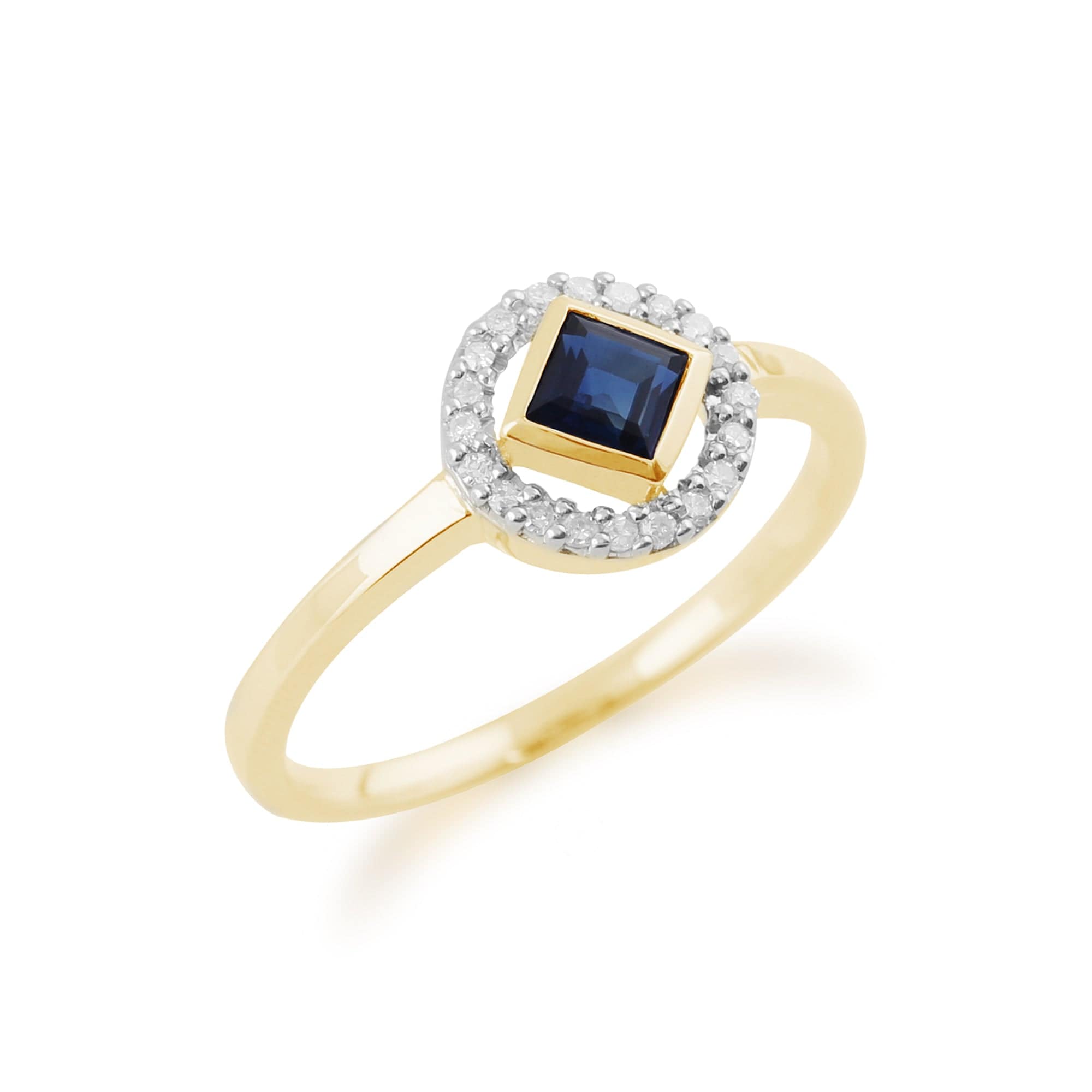 Gemondo 9ct Yellow Gold 0.34ct Sapphire & Diamond Ring Image 2