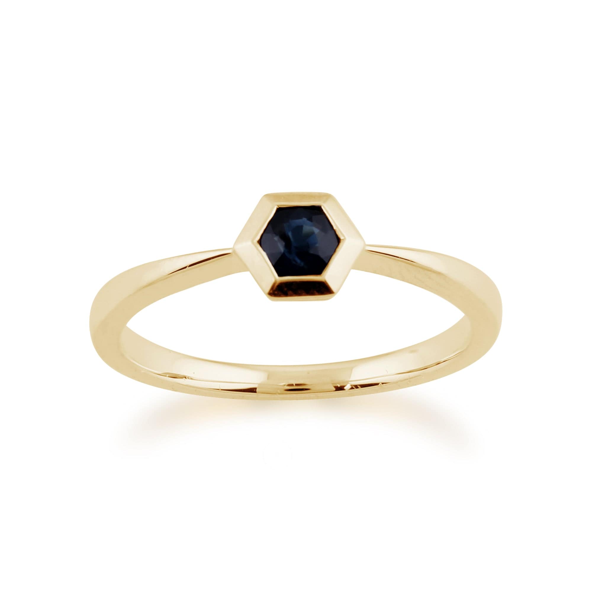 Gemondo 9ct Yellow Gold 0.27ct Sapphire Hexagon Ring Image 1
