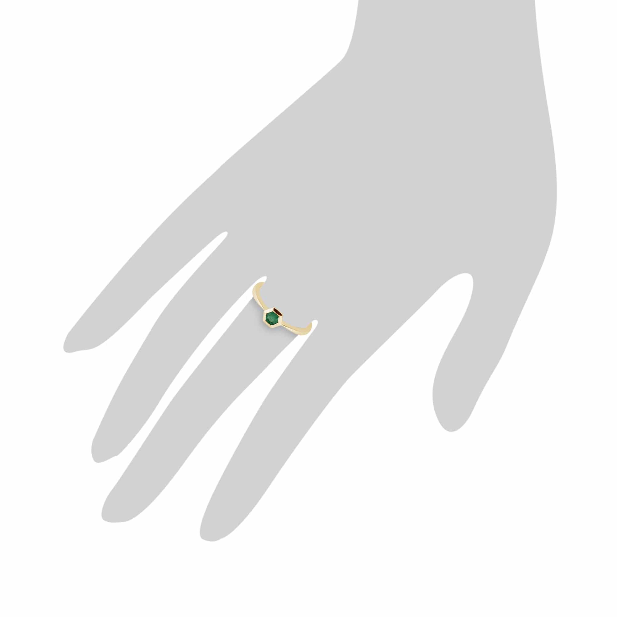 Gemondo 9ct Yellow Gold 0.23ct Emerald Hexagon Ring Image 3