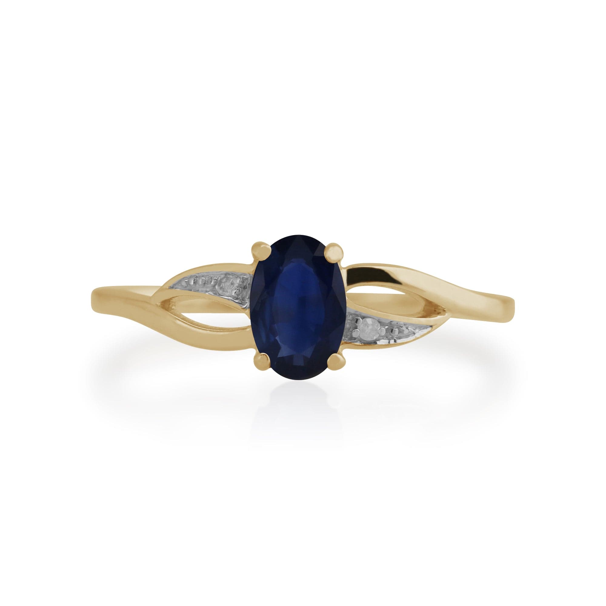 Gemondo 9ct Yellow Gold 0.57ct Blue Sapphire & Diamond Ring Image 2