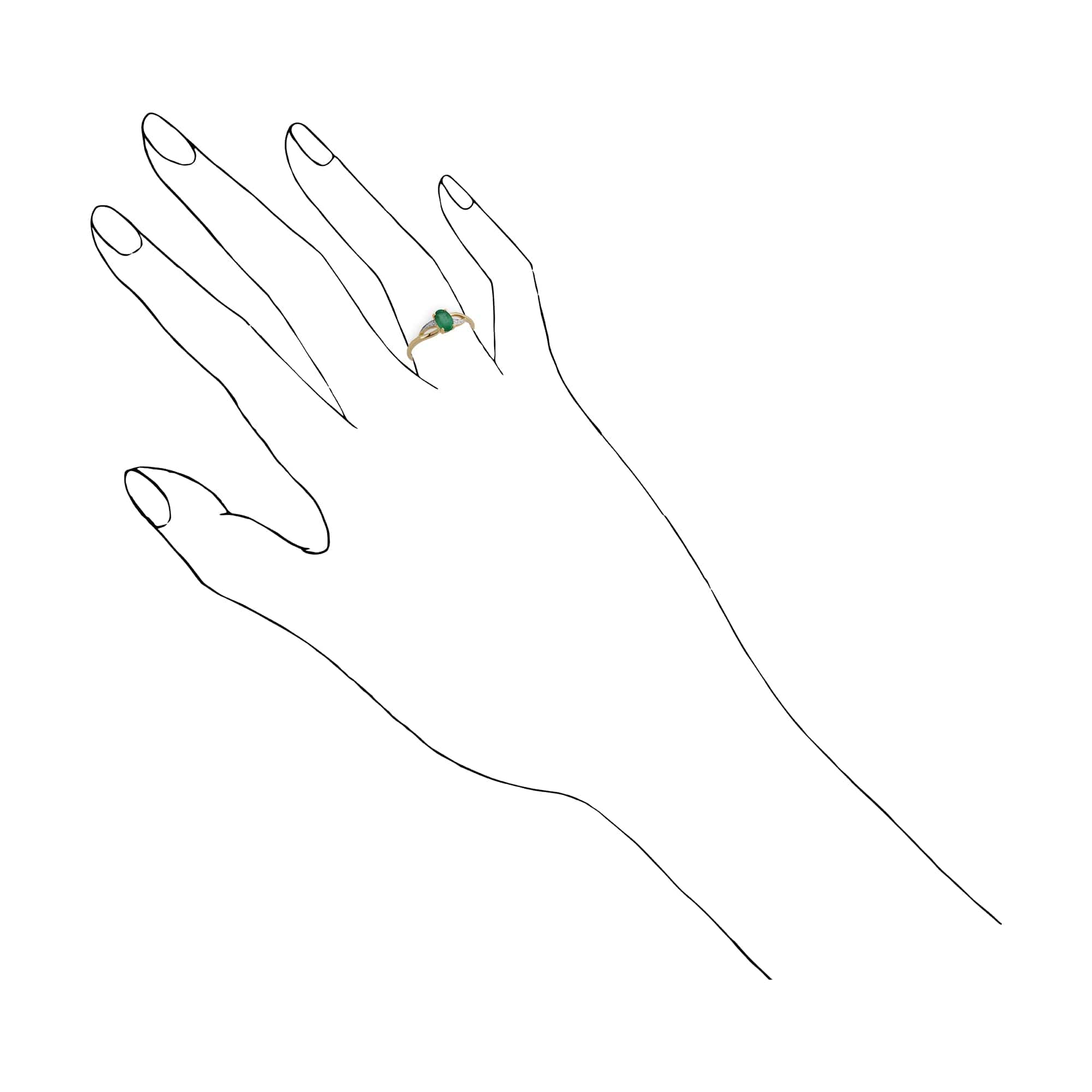 Gemondo 9ct Yellow Gold 0.47ct Emerald & Diamond Ring Image 3