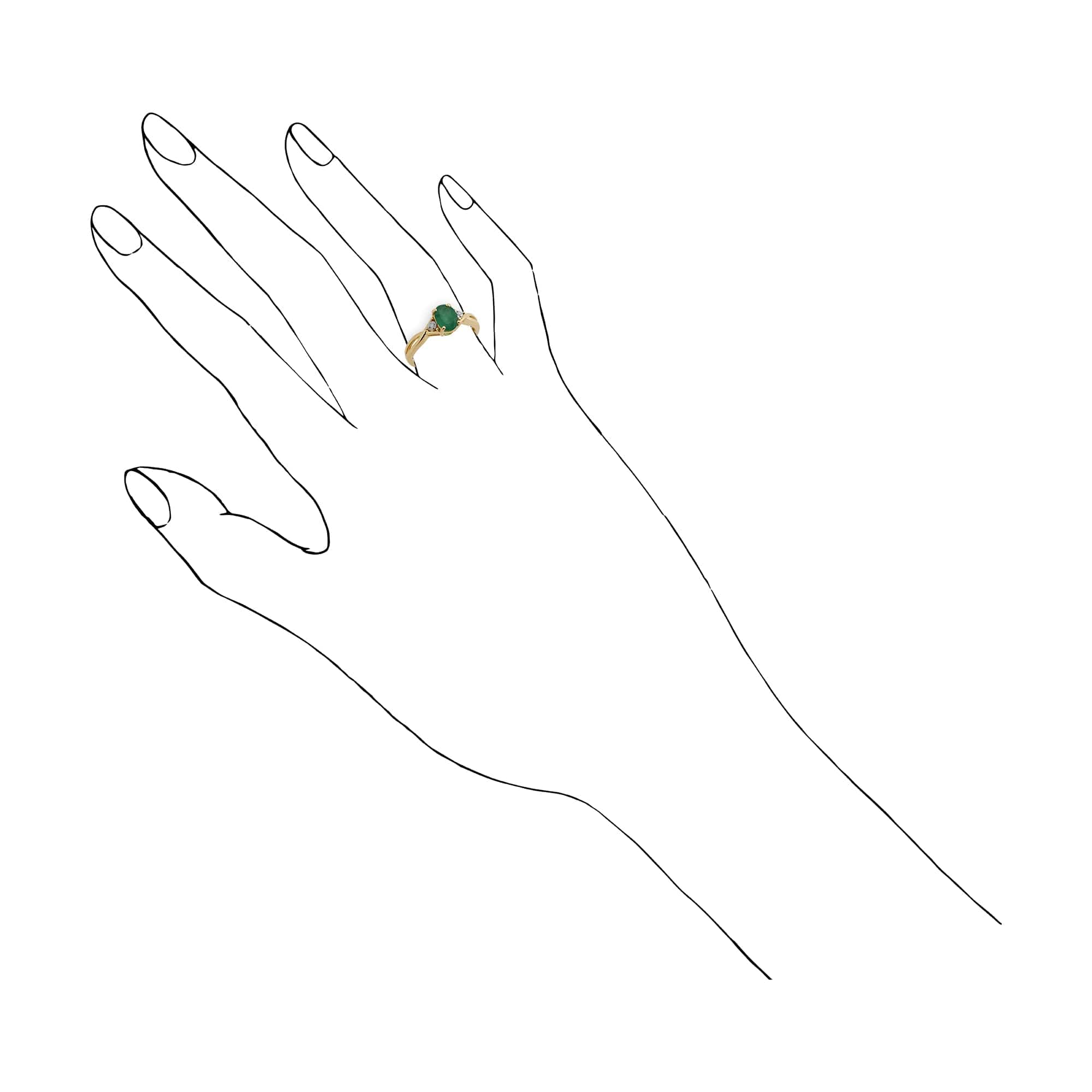 Gemondo 9ct Yellow Gold 0.83ct Emerald & Diamond Ring Image 3
