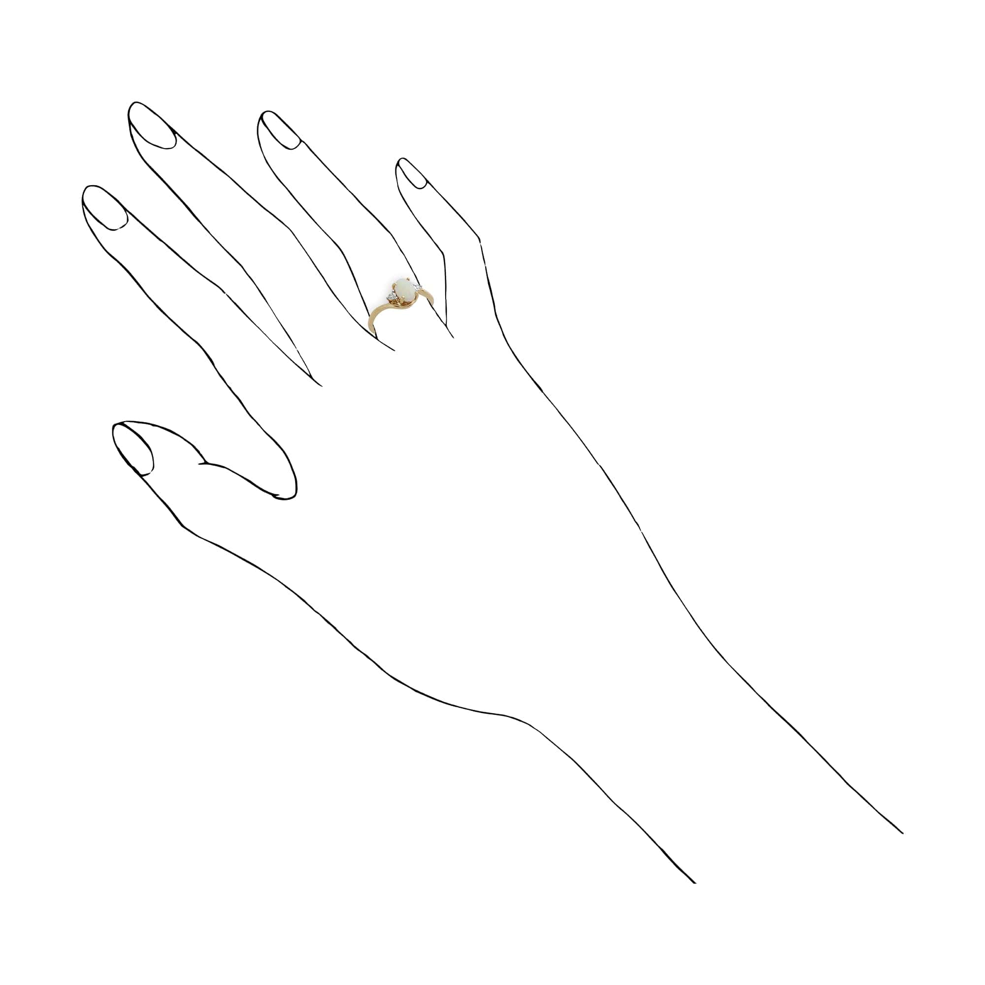 Gemondo 9ct Yellow Gold 0.47ct Opal & Diamond Ring Image 3