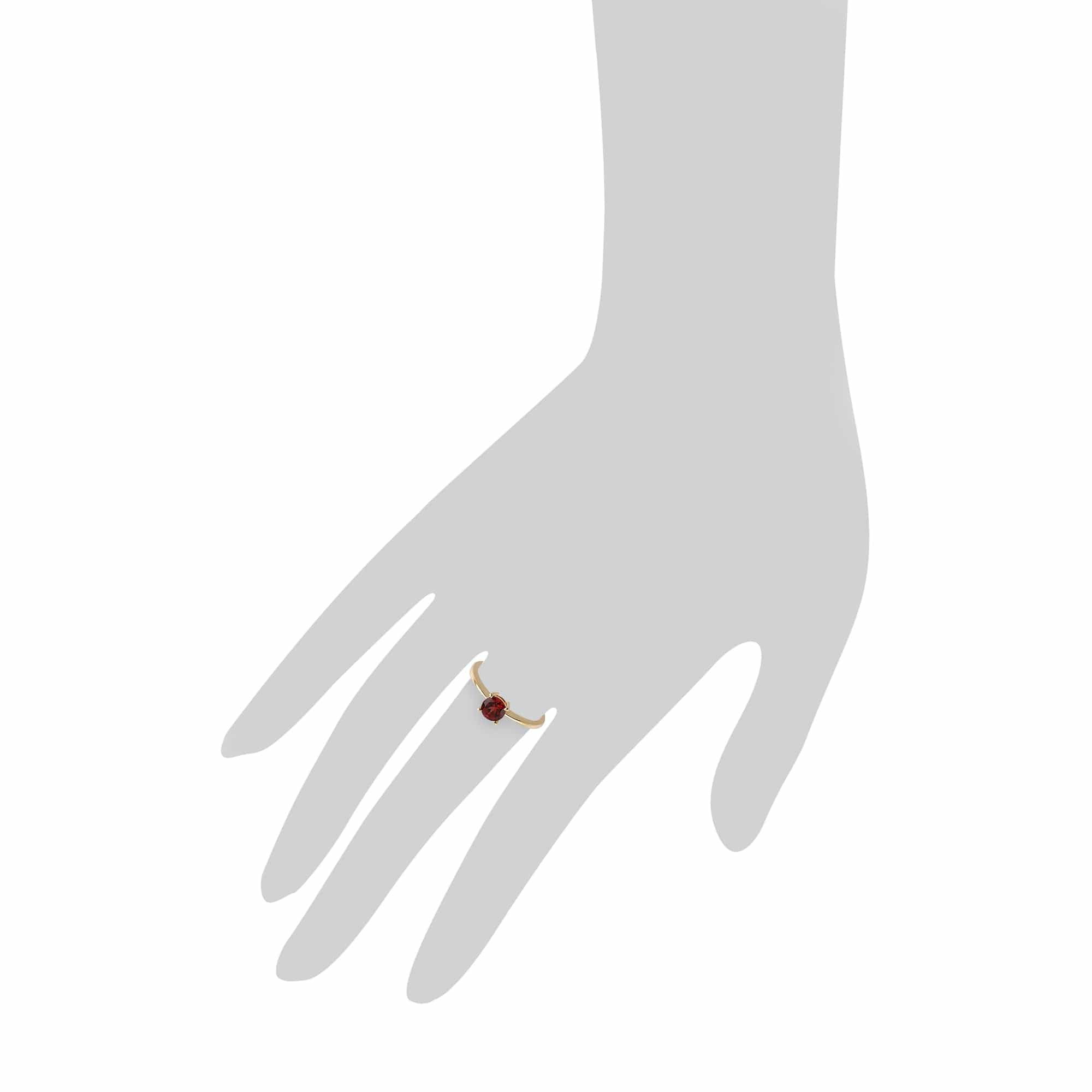 Gemondo 9ct Yellow Gold Mozambique Garnet Round Cut Single Stone Ring Image 3