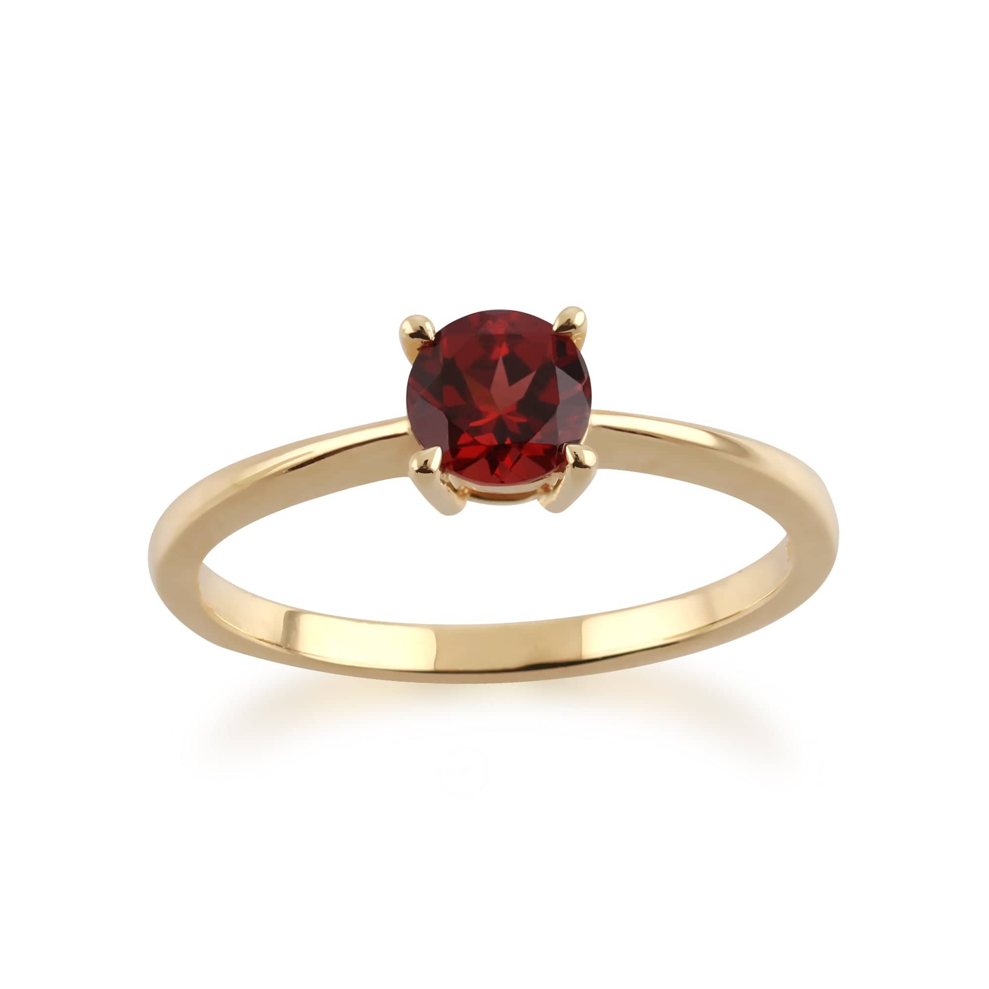 Gemondo 9ct Yellow Gold Mozambique Garnet Round Cut Single Stone Ring Image 1