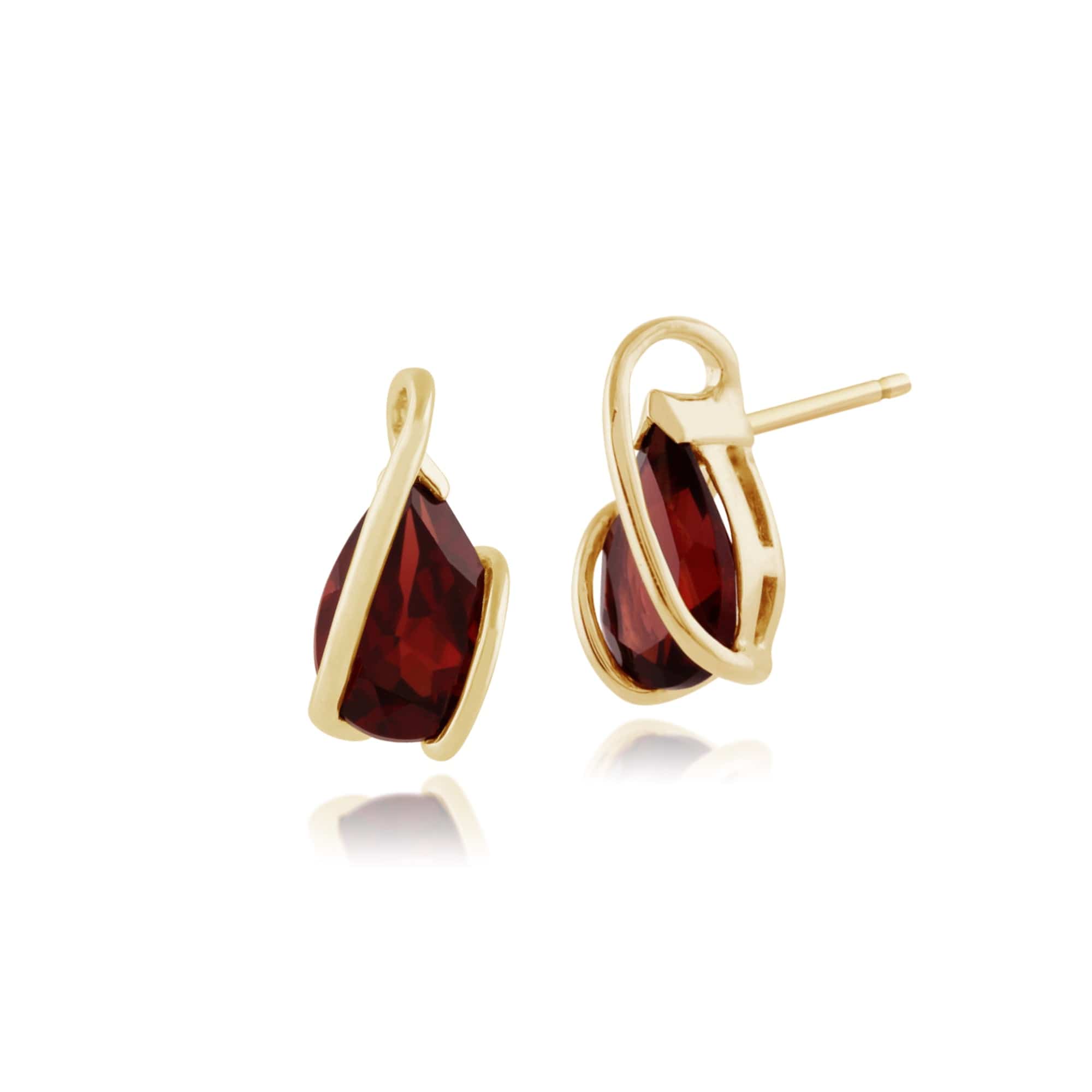 Classic Garnet Wrap Over Stud Earrings & Pendant Set Image 2