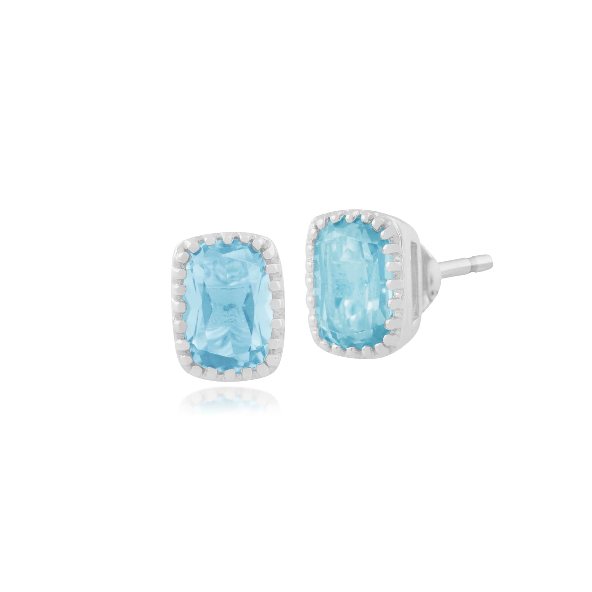 Gemondo 9ct White Gold 1.33ct Blue Topaz Stud Earrings Image