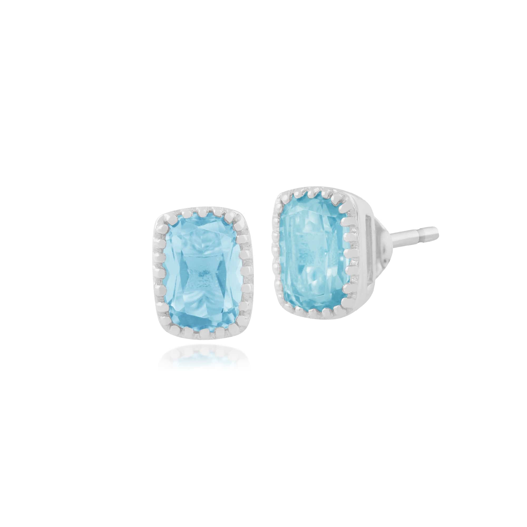 Gemondo 9ct White Gold 1.33ct Blue Topaz Stud Earrings Image