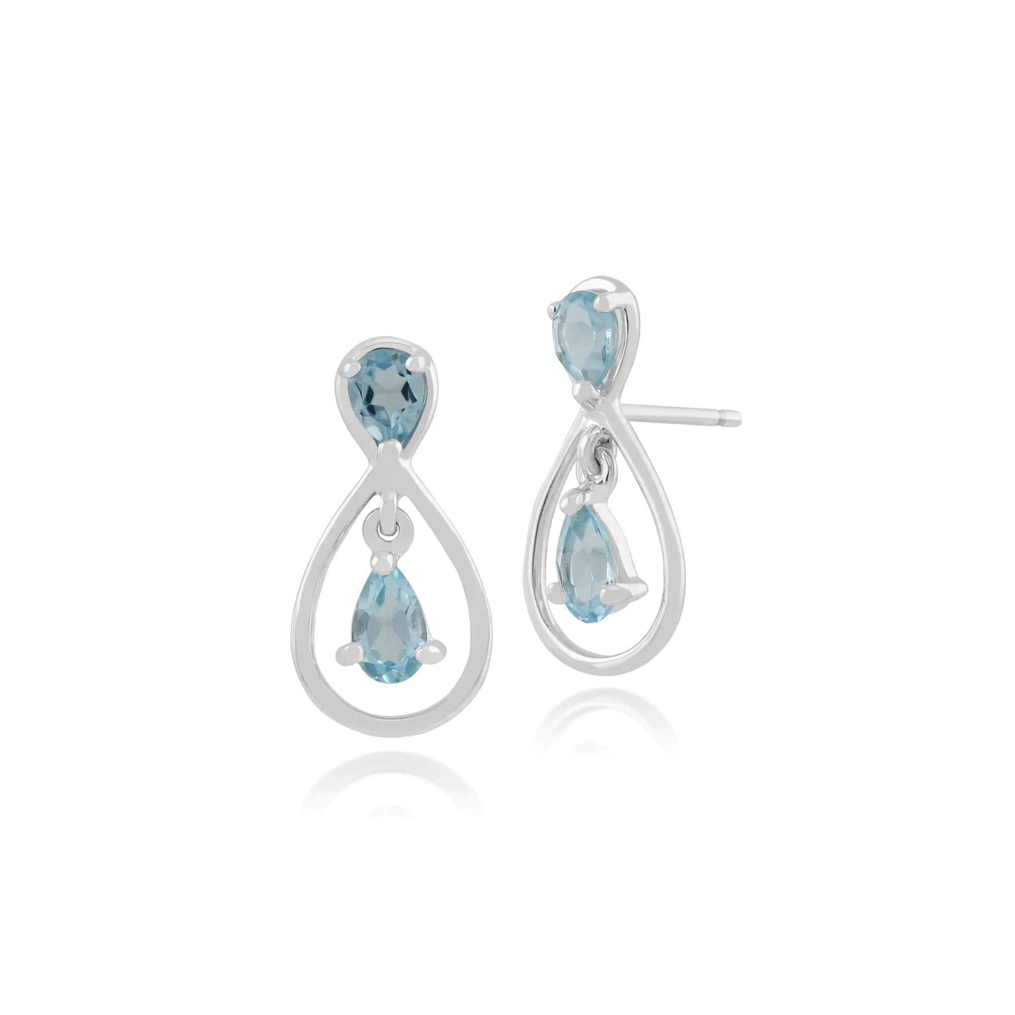Topaz Drop Earrings in 9ct White Gold Image 1