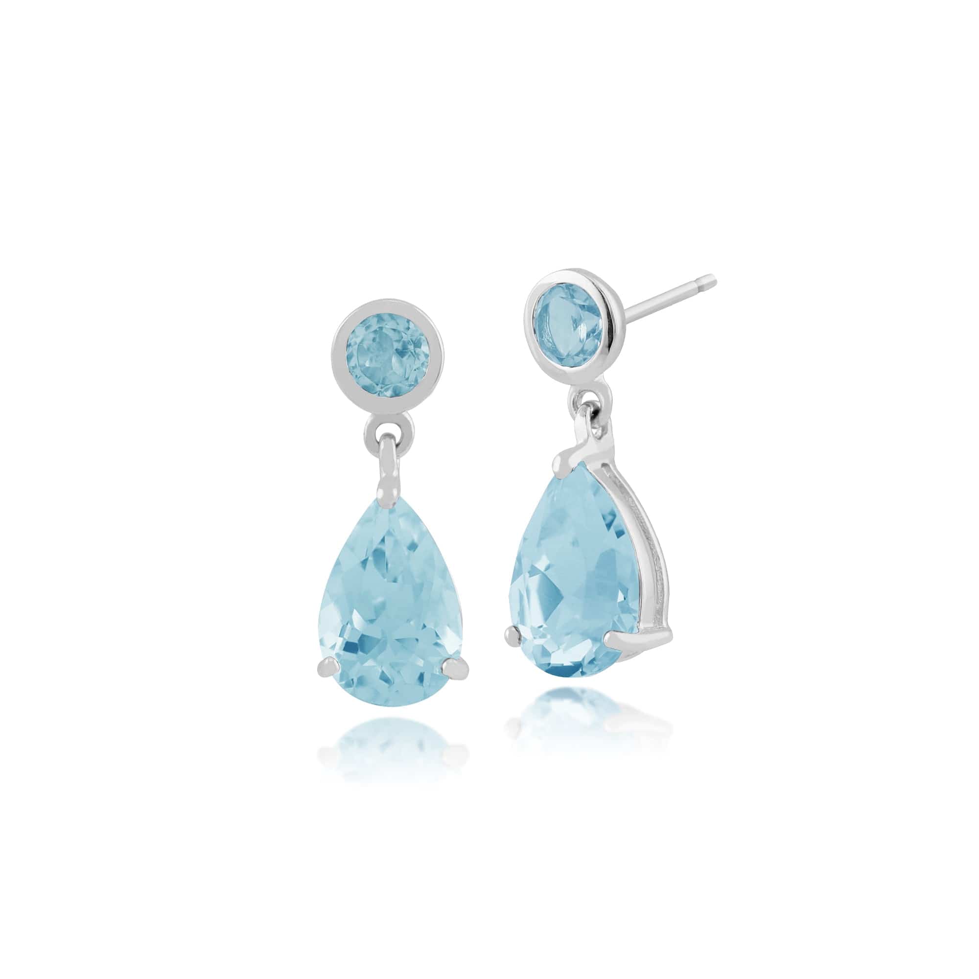 Gemondo 9ct White Gold 3.60ct Blue Topaz Drop Earrings Image