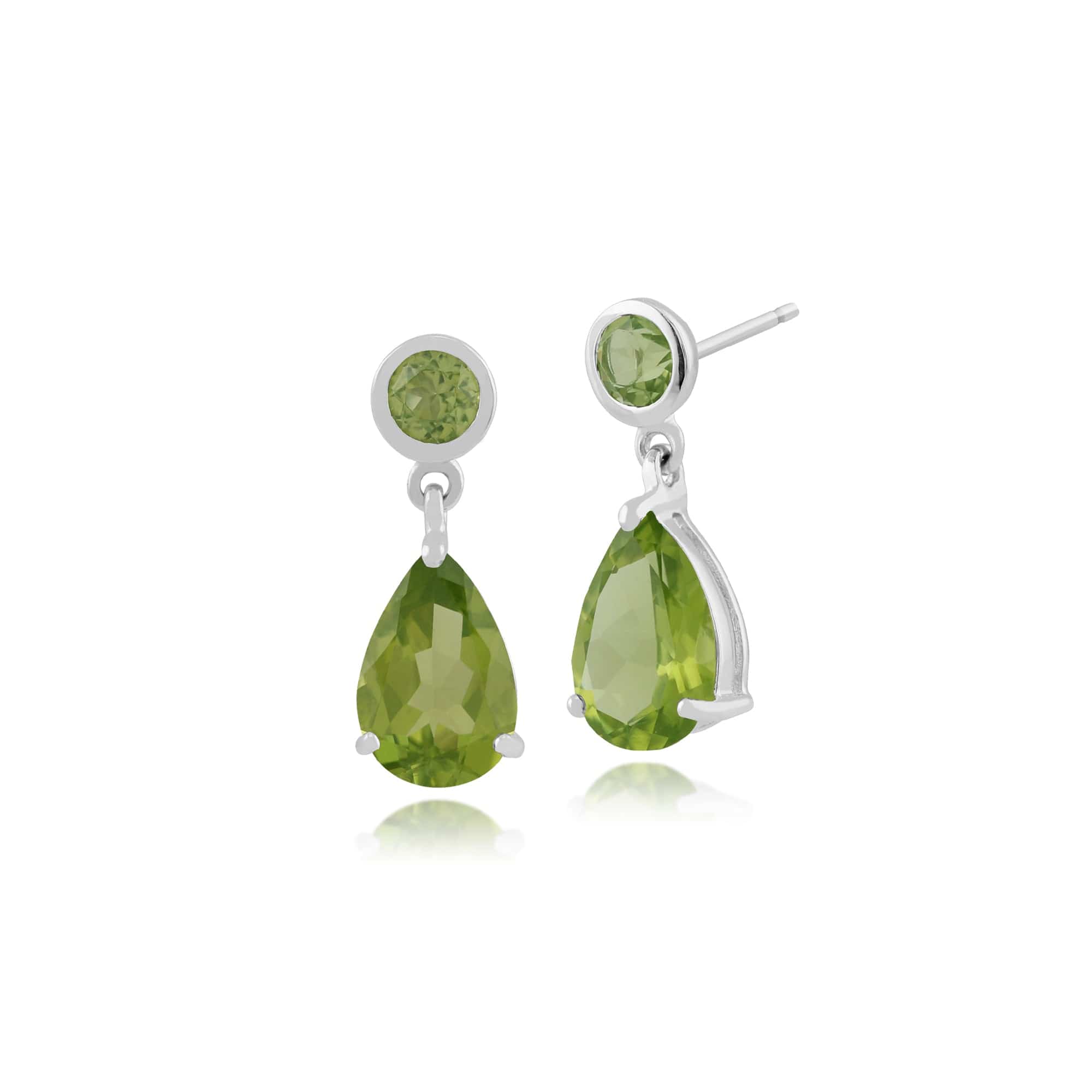 Gemondo 9ct White Gold 2.90ct Peridot Drop Earrings Image