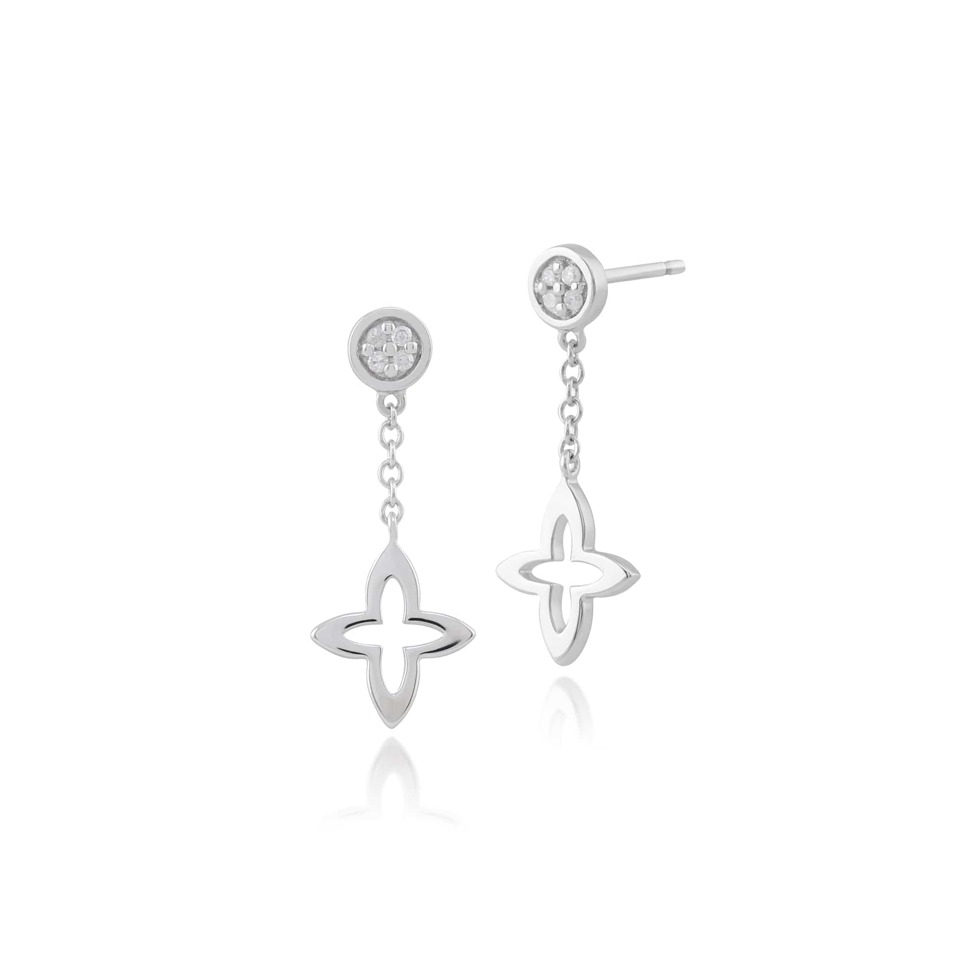 Diamond Star Drop Earrings Image 1