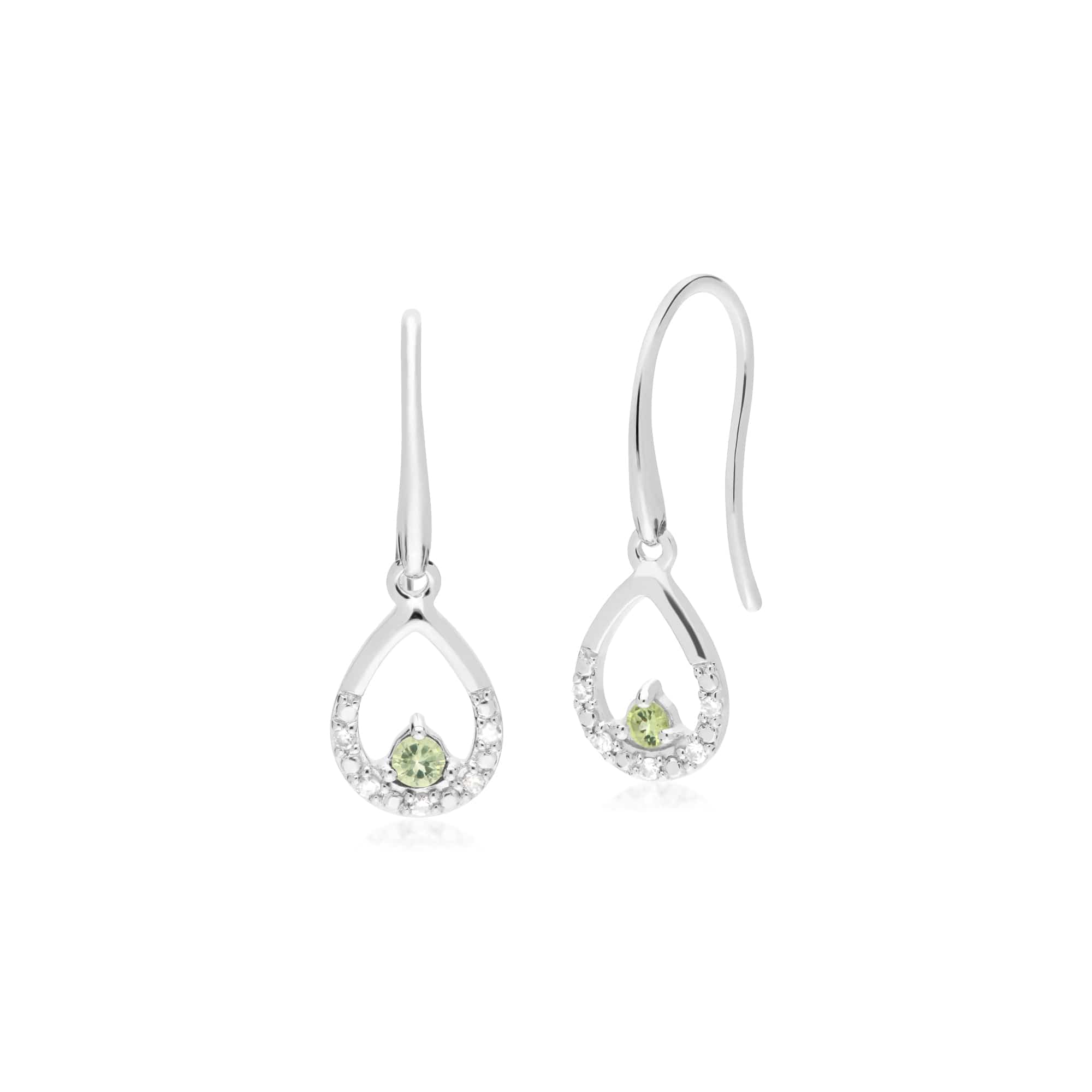 Classic Peridot & Diamond Drop Earrings & Pendant Set Image 2