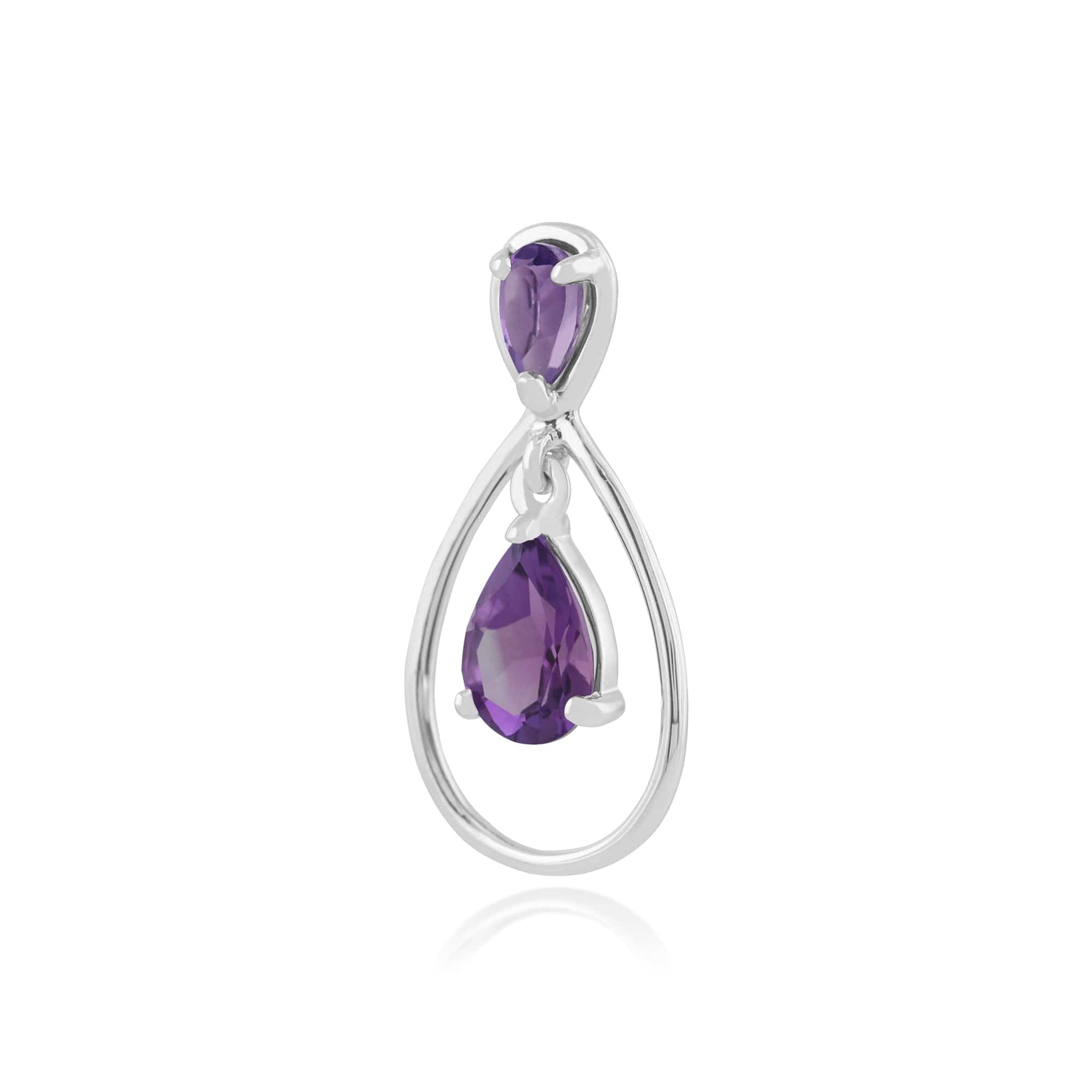 162P0114019 Gemondo 9ct White Gold 0.83ct Amethyst Pendant on 45cm Chain 2