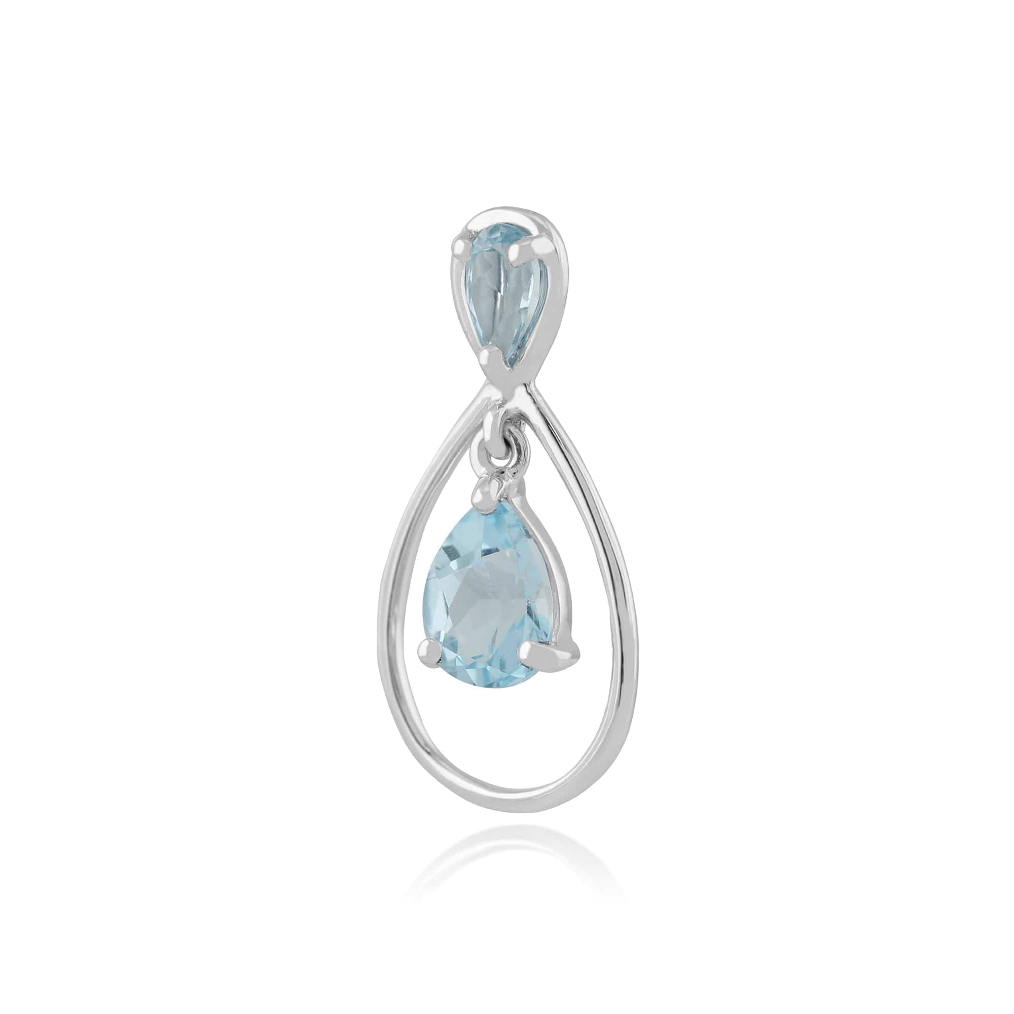 162P0114029 Gemondo 9ct White Gold 1.04ct Blue Topaz Pendant on 45cm Chain 2