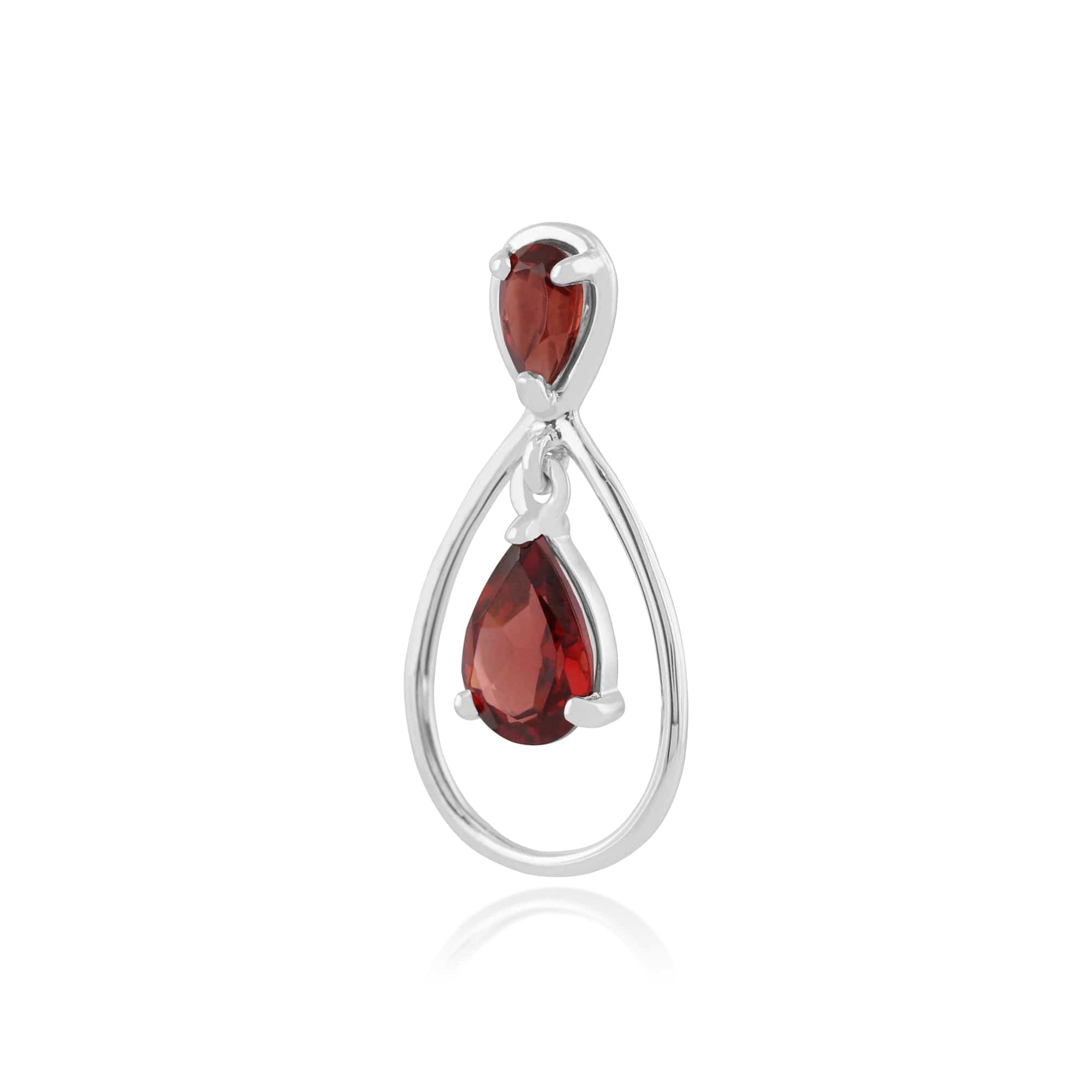 Garnet Necklace In 9ct White Gold Image 2