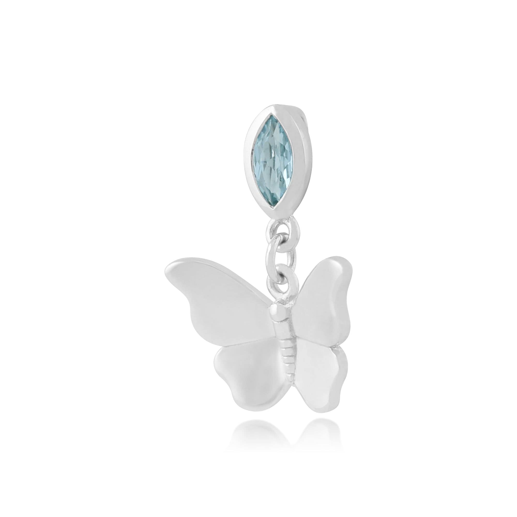 Classic Blue Topaz Butterfly Pendant Image 2