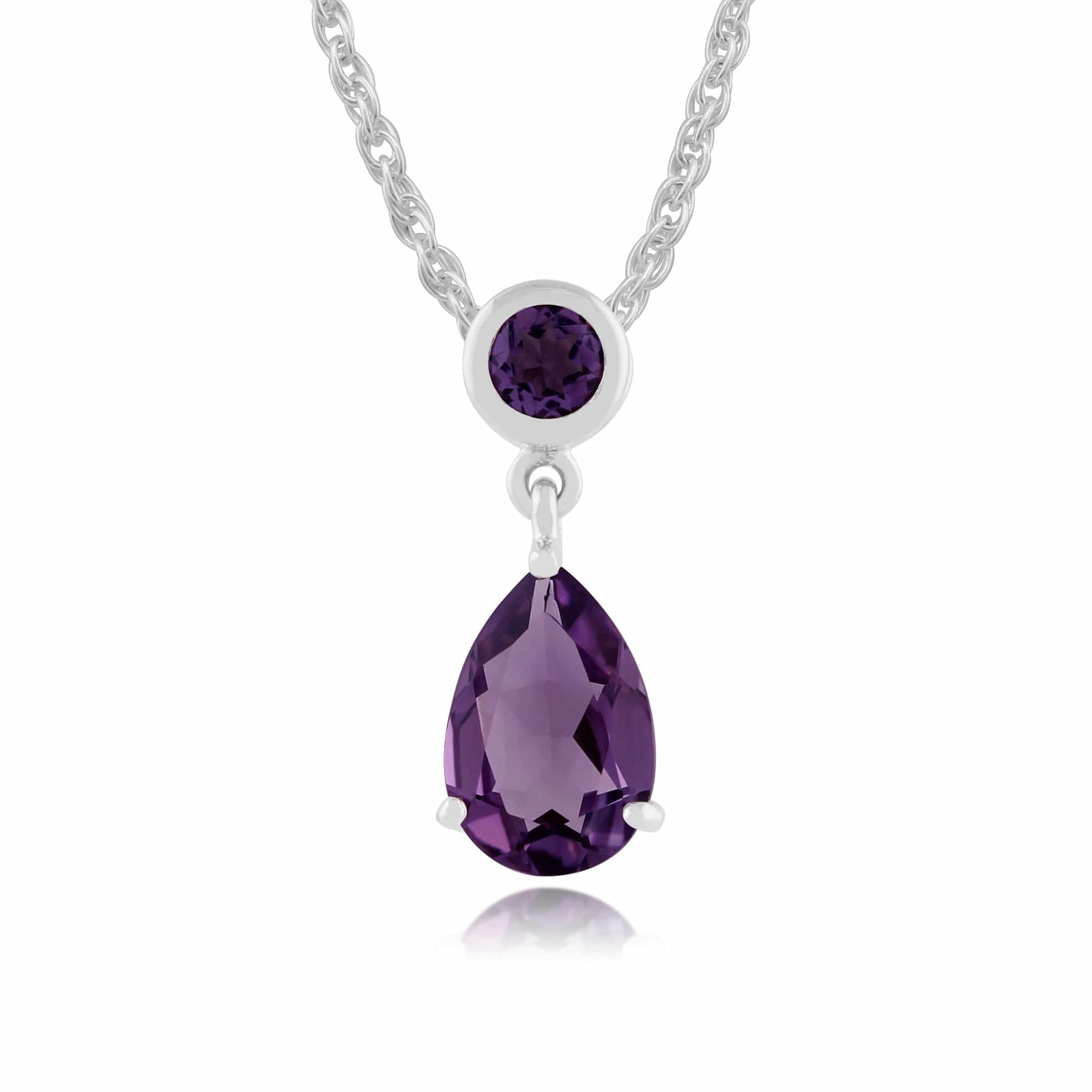 Gemondo 9ct White Gold 1.25ct Amethyst Pendant on 45cm Chain Image