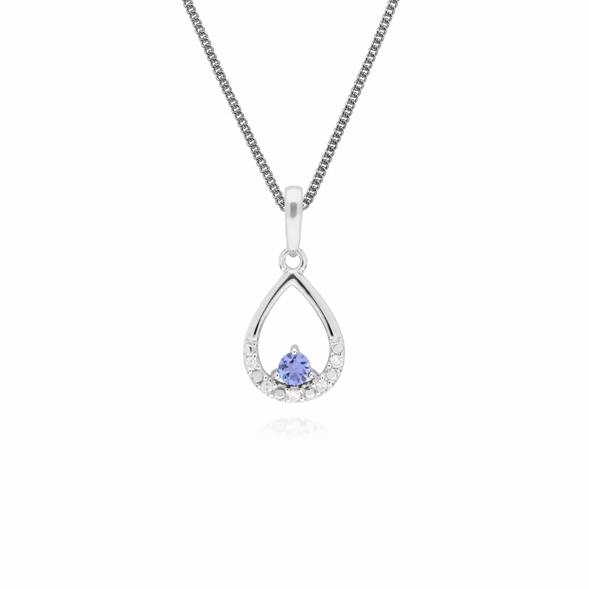 Classic Tanzanite & Diamond Drop Earrings & Pendant Set Image 3