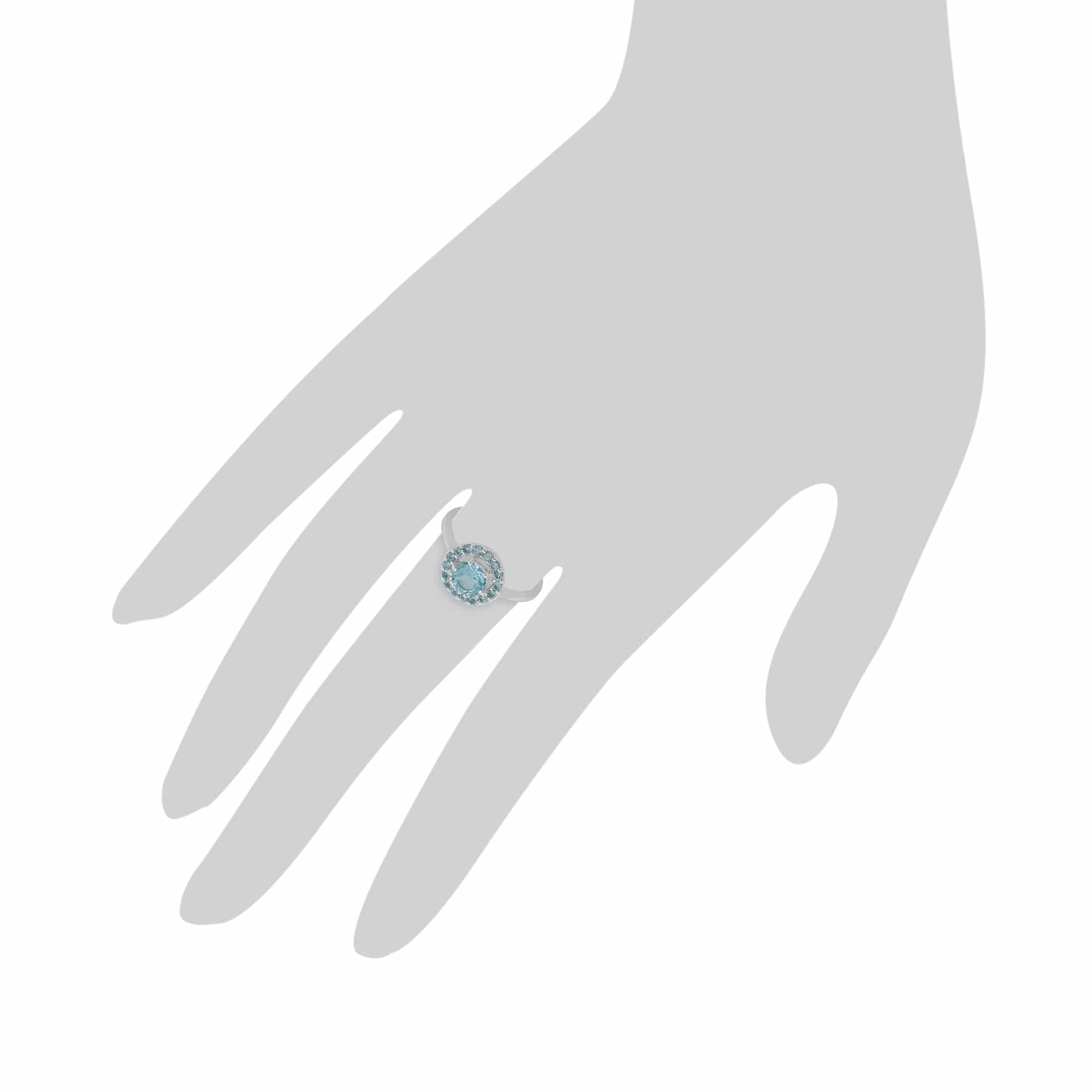 Gemondo 9ct White Gold 1.07ct Blue Topaz Halo Ring Image 3