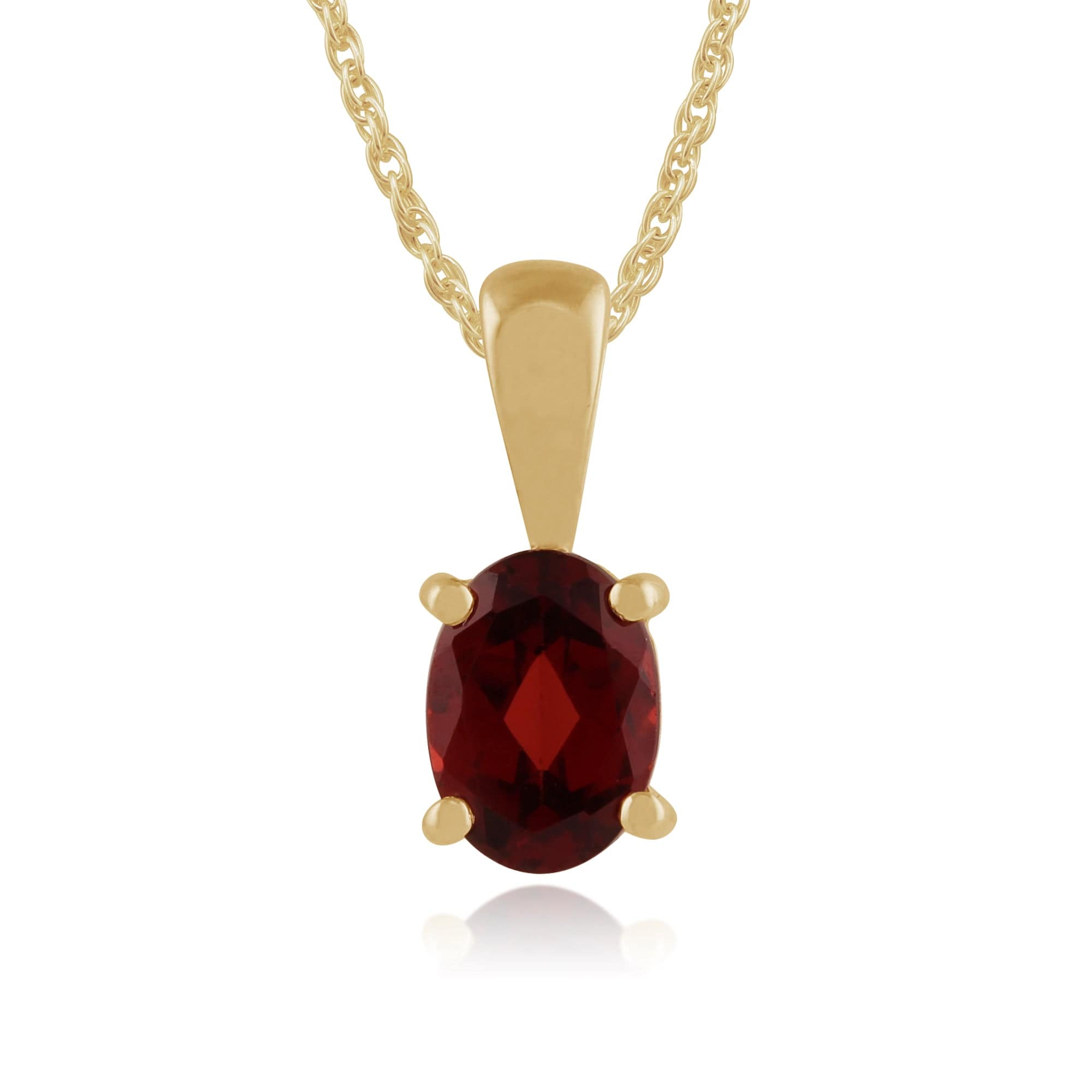 Classic Oval Garnet Stud Earrings & Pendant Set Image 4