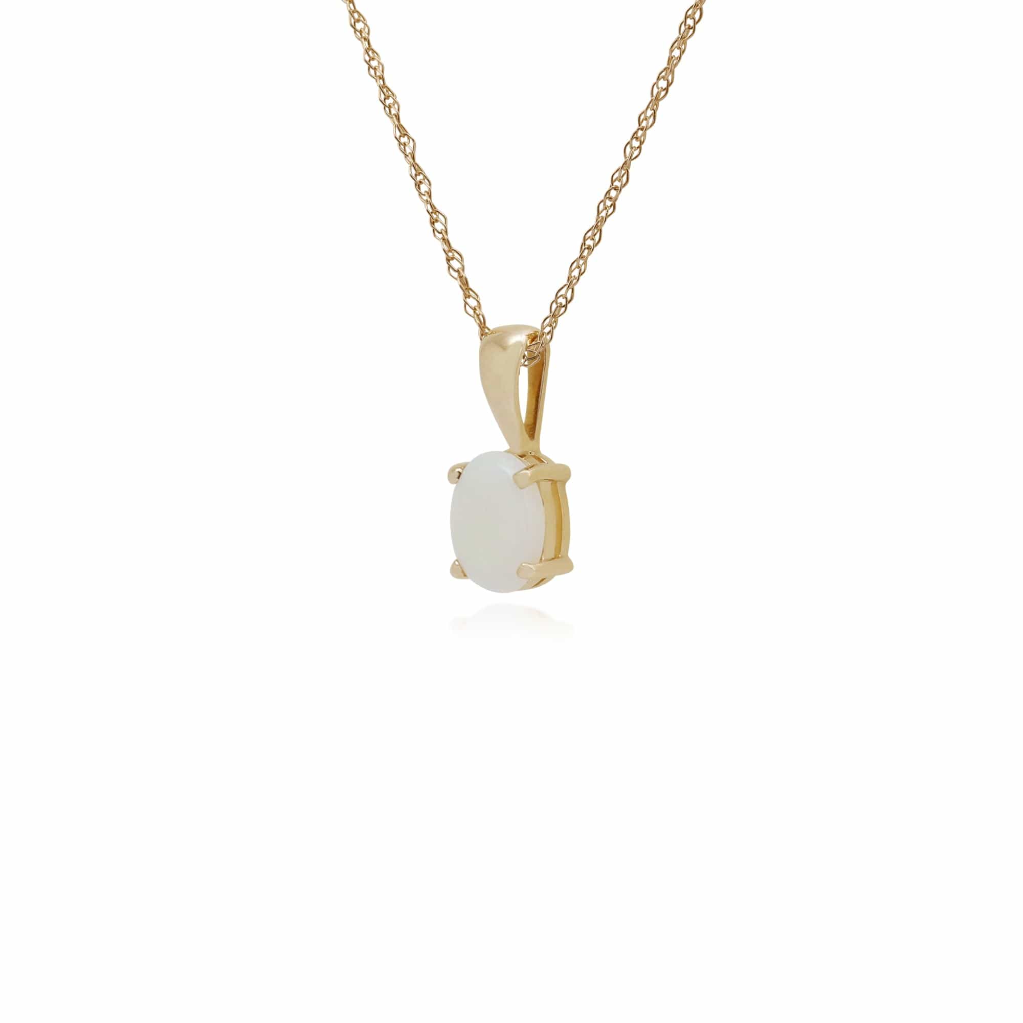 Classic Oval Opal Single Stone Pendant