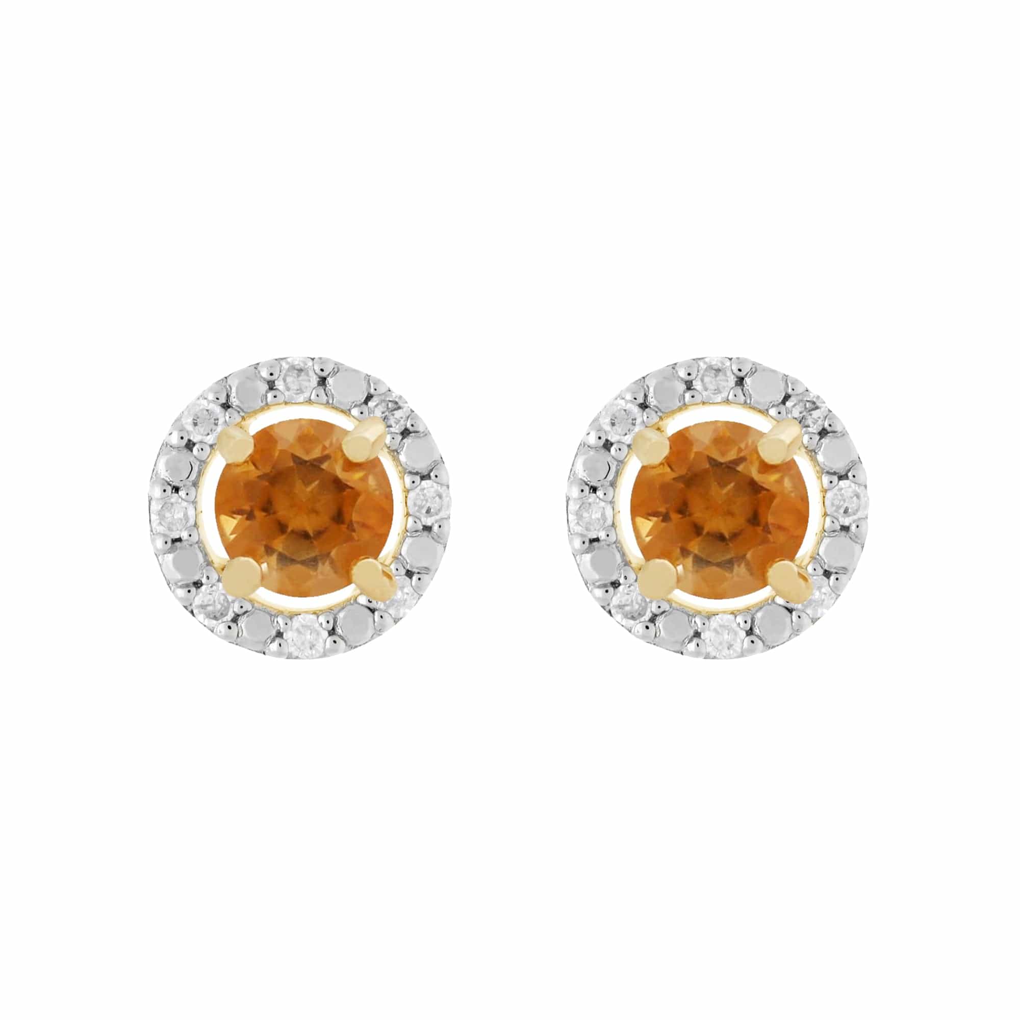 Classic Citrine Stud Earrings & Diamond Round Earrings Jacket Set Image 1