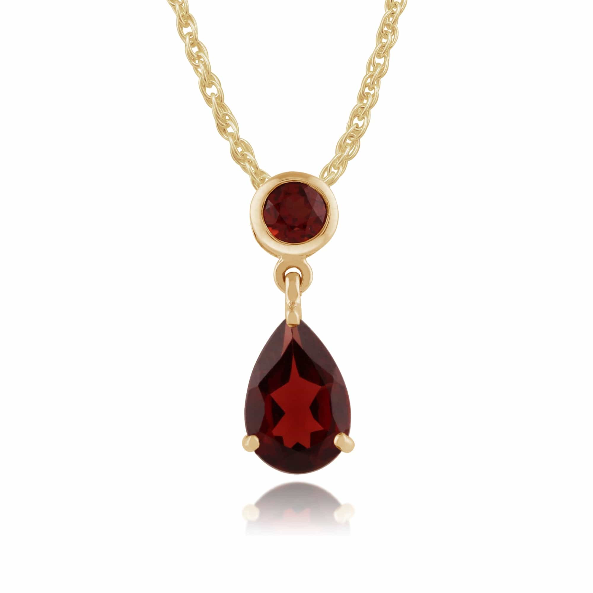 Classic Garnet Drop Stud Earrings & Pendant Set Image 4