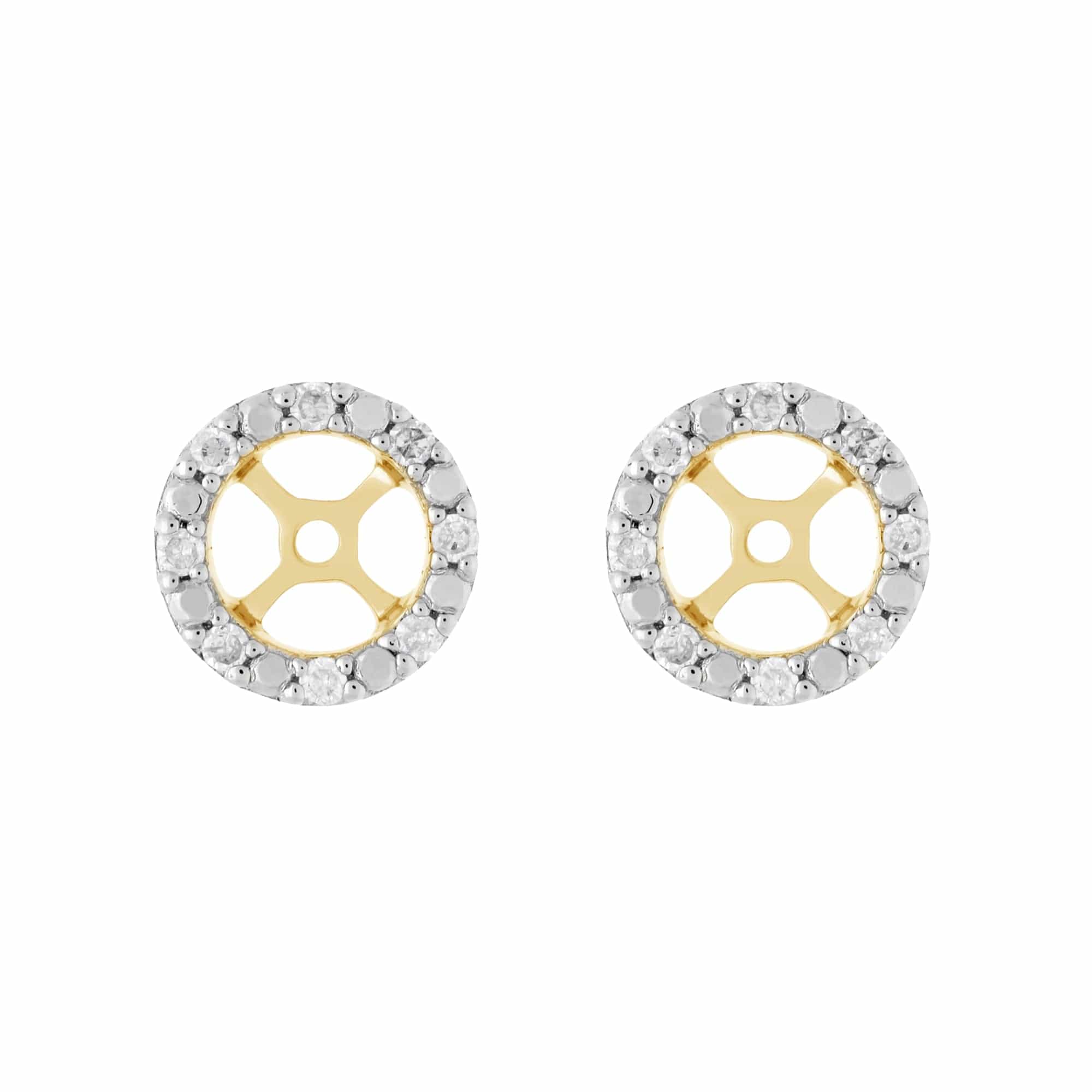 Classic Round Diamond Earring Jacket in 9ct Rose Gold - Gemondo