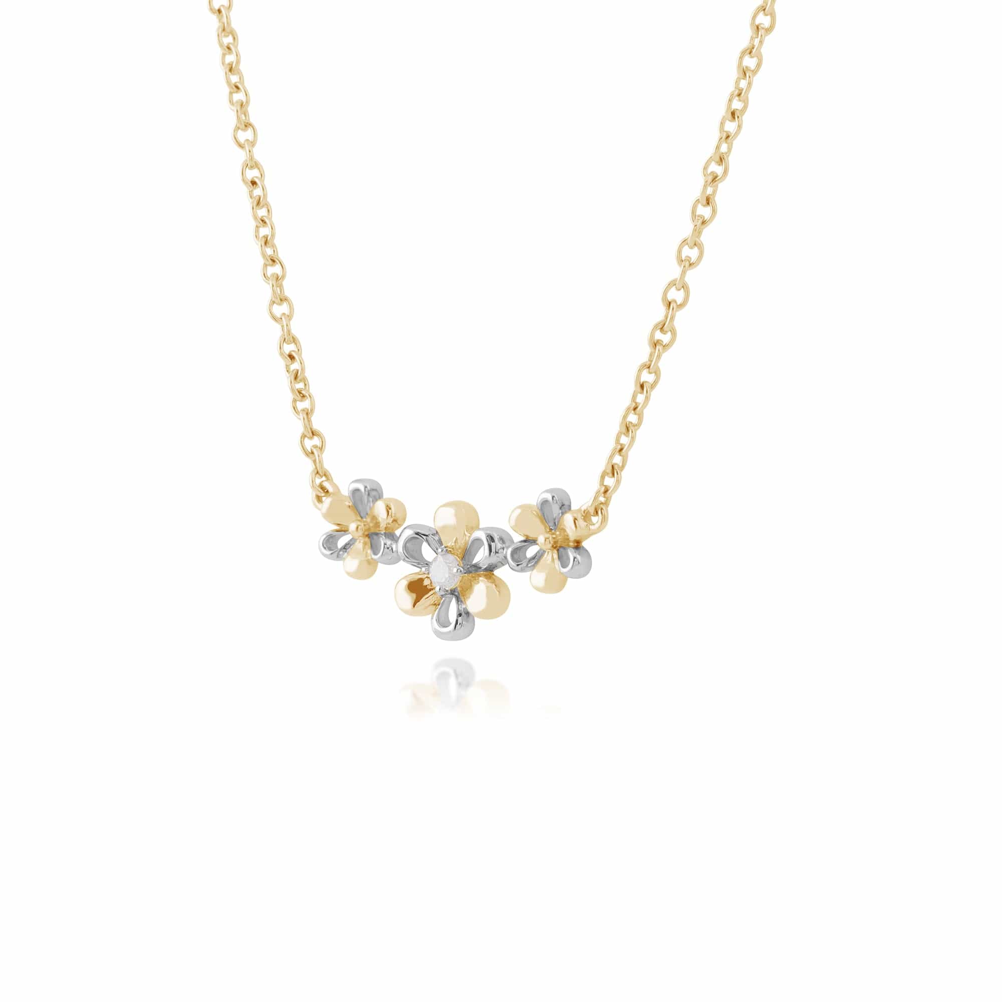 Diamond Three Flower Necklace Image 2