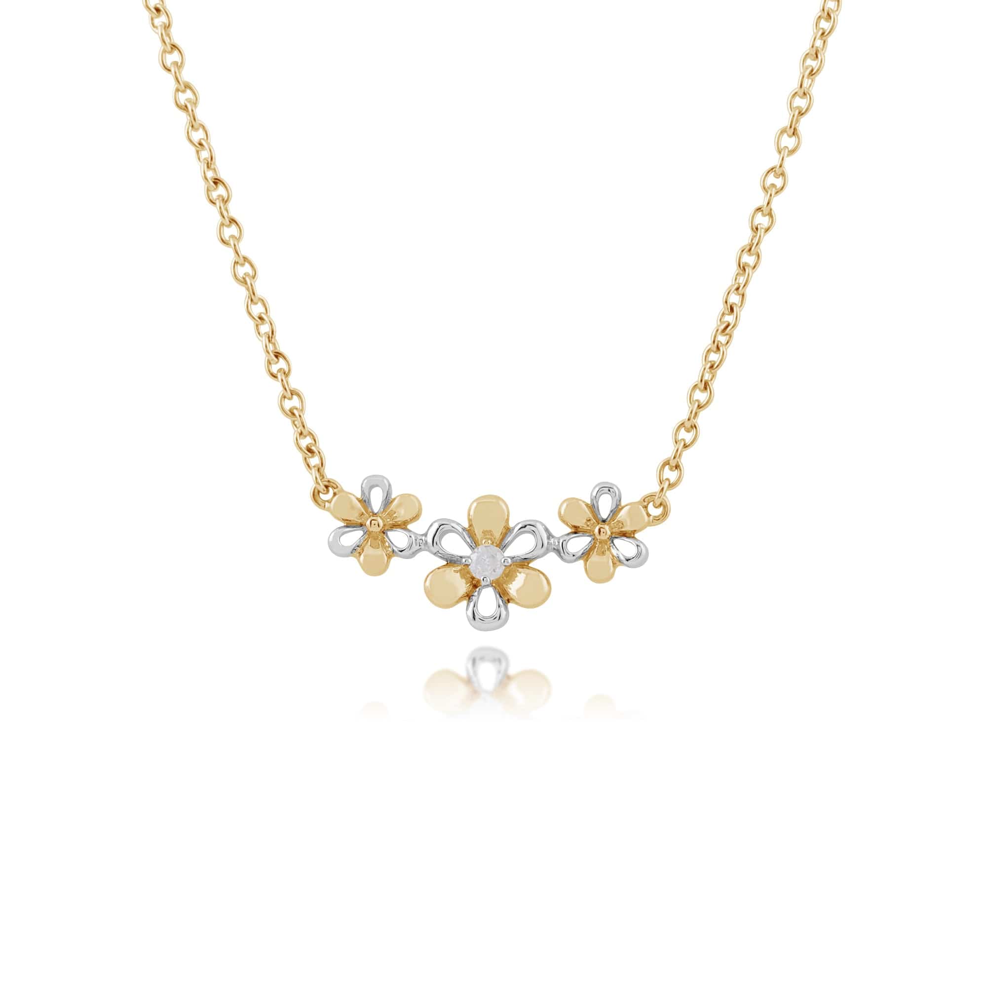 Diamond Three Flower Necklace Image 1