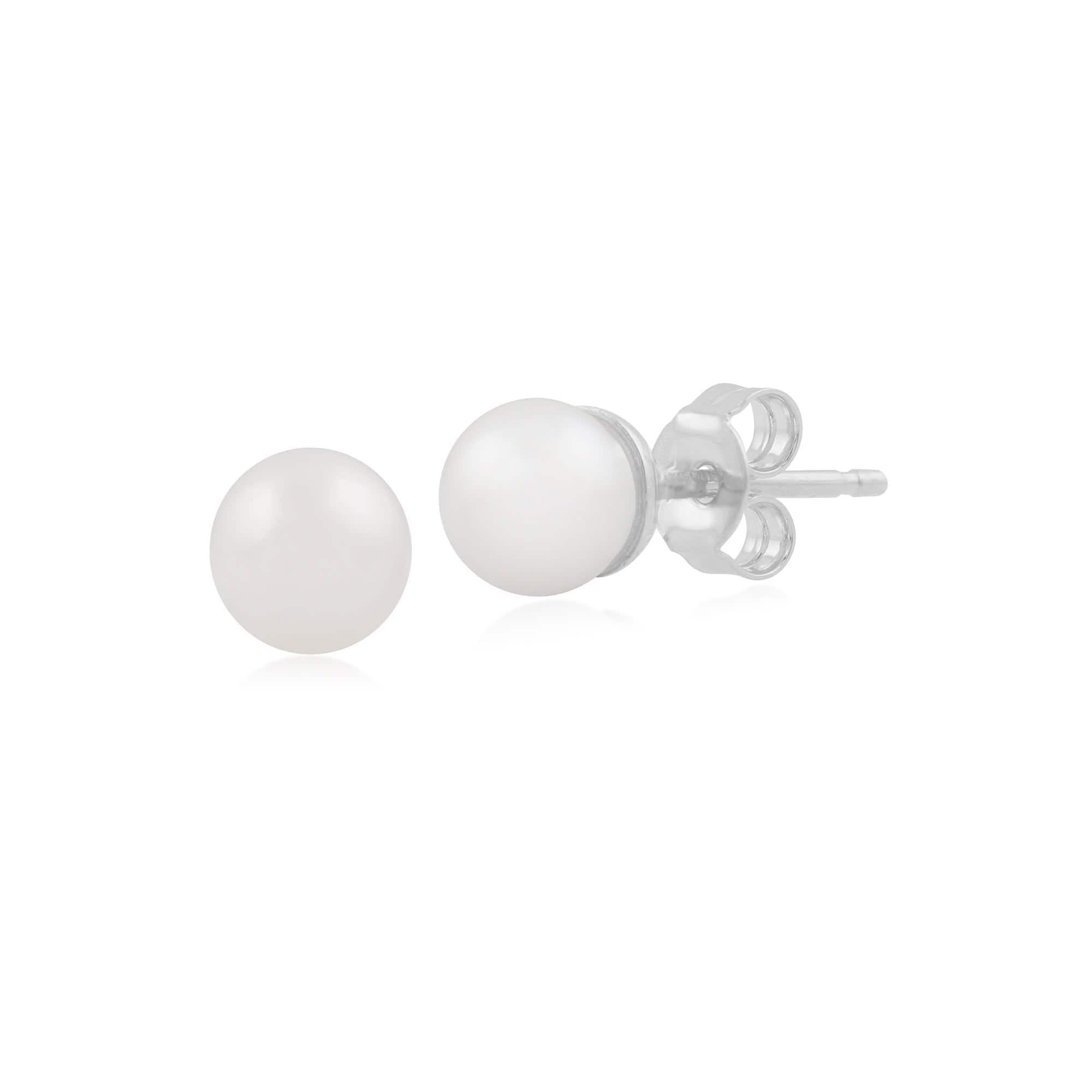 9ct White Gold 1.42ct White Chinese Freshwater Pearl Stud Earrings Image