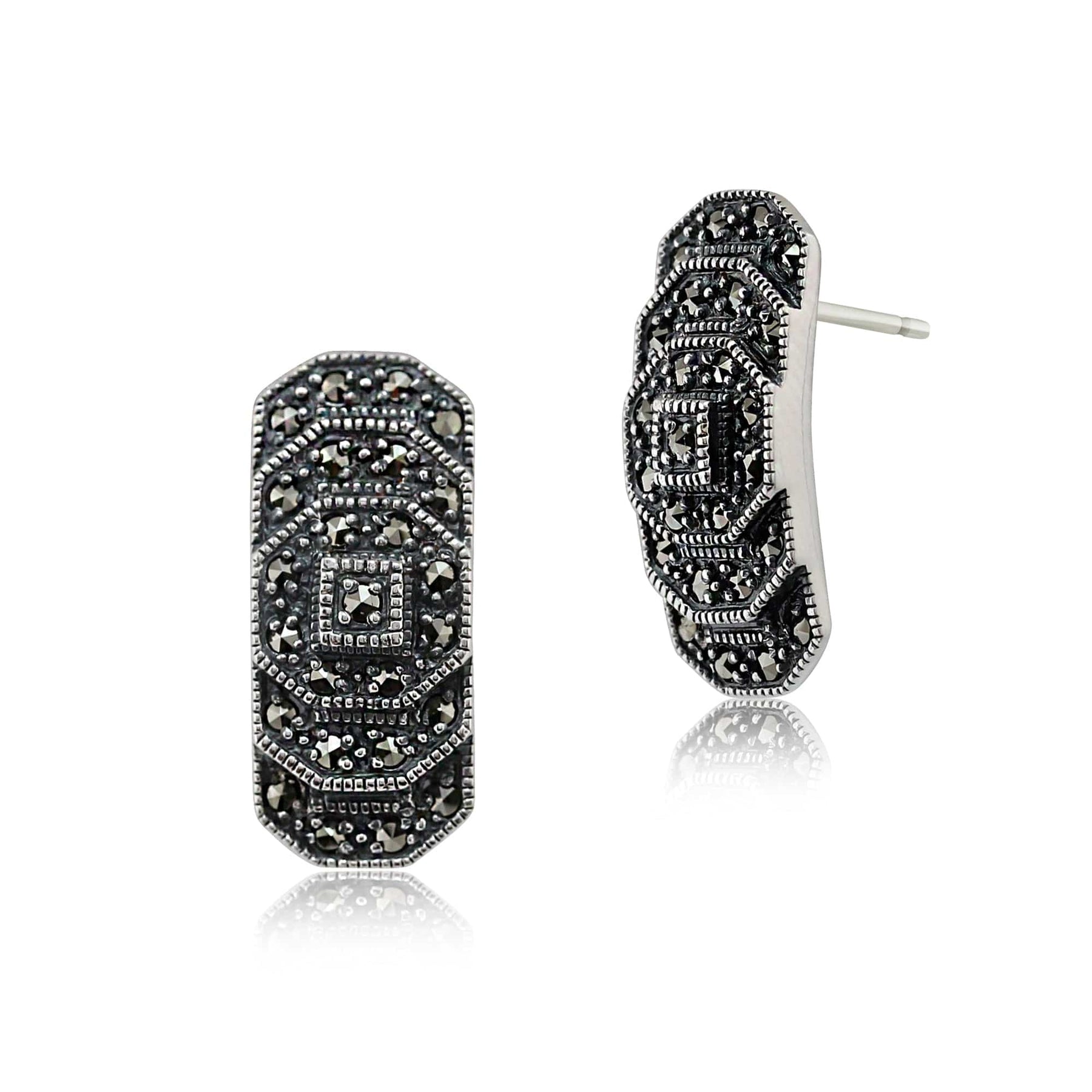 Gemondo Marcasite Orecchini, Argento Sterling 0.34ct Marcasite Gemondo Marcasite Orecchini, Argento Sterling 0.34ct Marcasite
