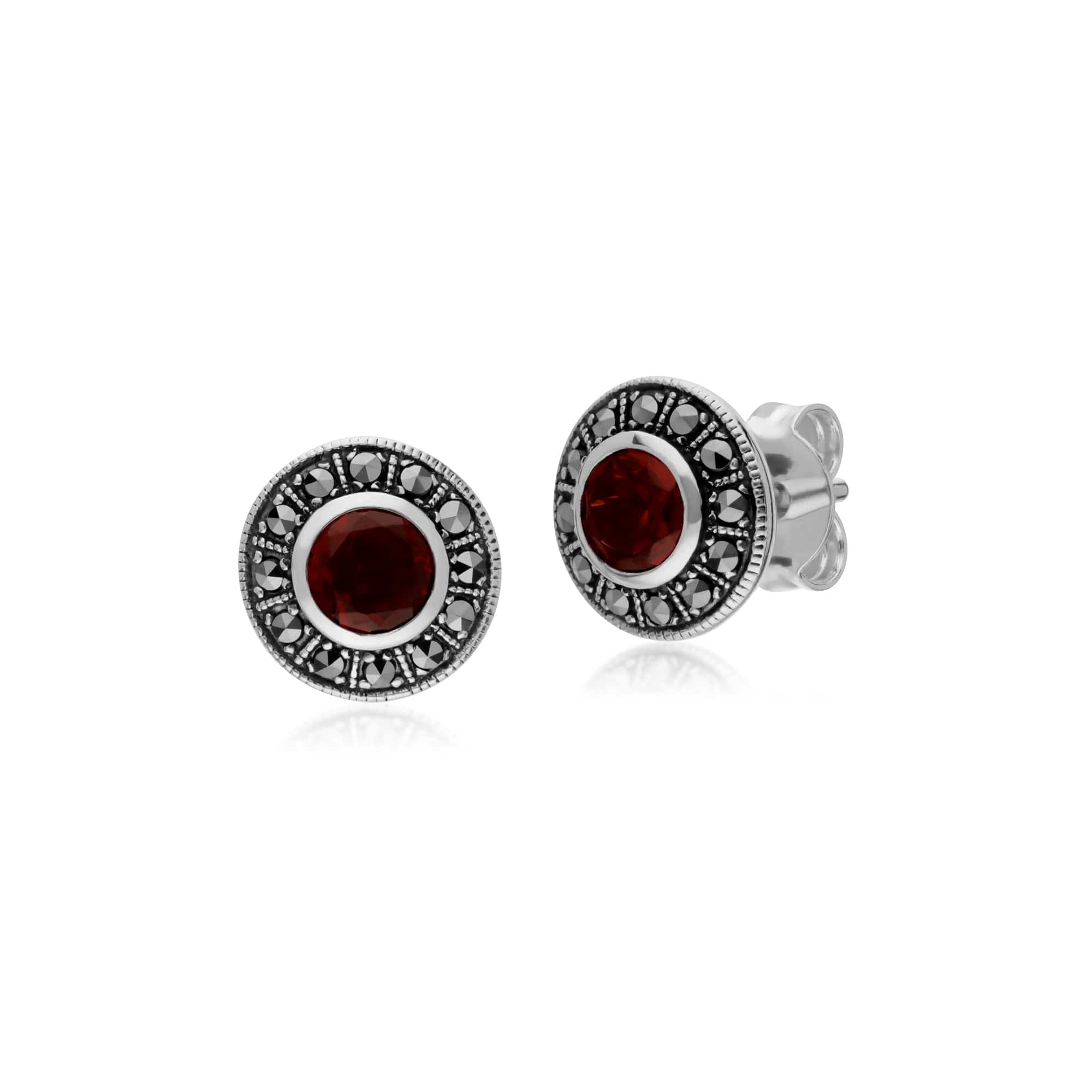 Art Deco Garnet Cluster Studs & Ring Set Image 5